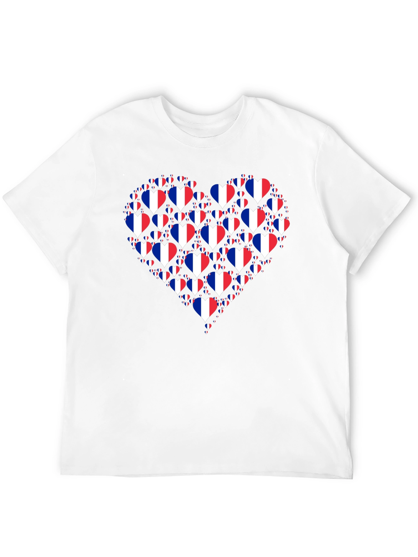 French Pride Heart Graphic T-Shirt - Black Cotton Tee