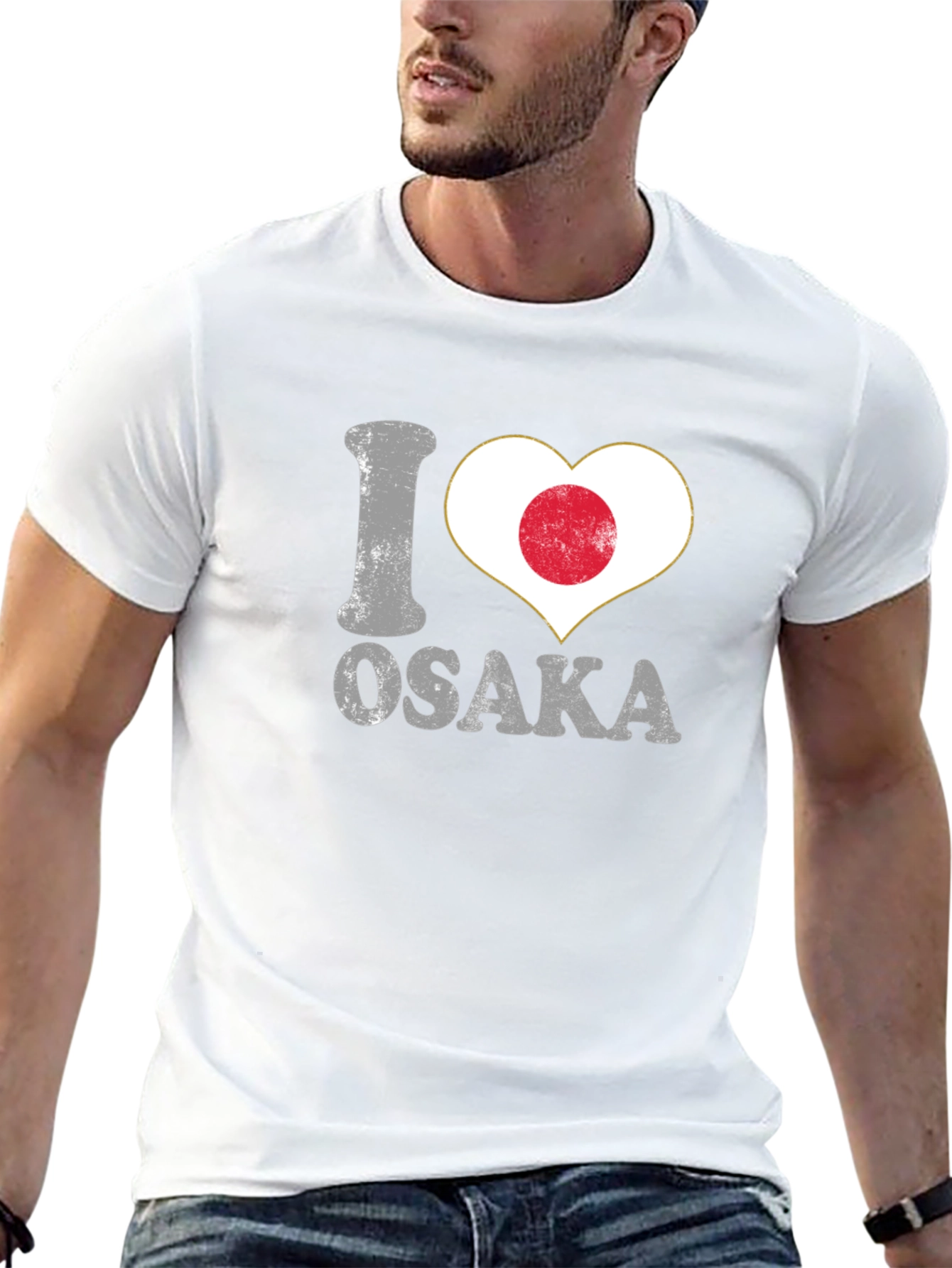 I Heart Osaka Japan Flag Graphic T-Shirt