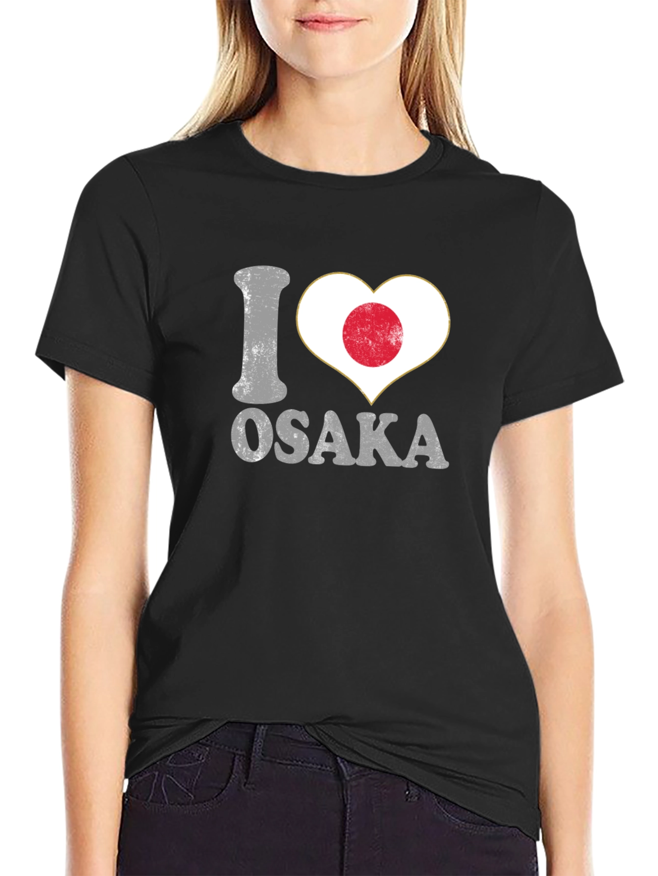 I Heart Osaka Japan Flag Graphic T-Shirt