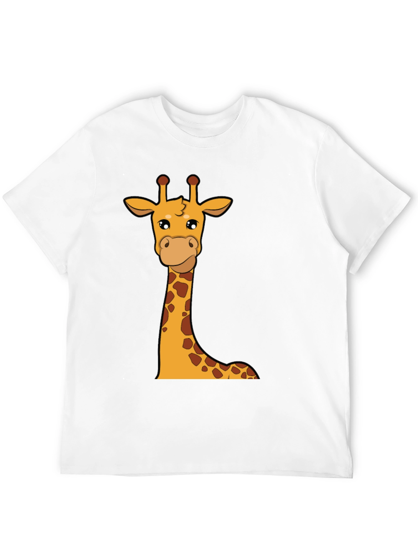 Giraffe Graphic Tee - Black Cotton Crew Neck T-Shirt