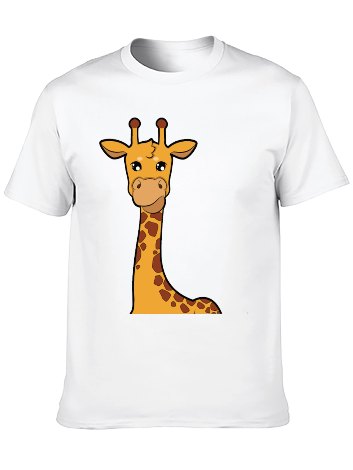 Giraffe Graphic Tee - Black Cotton Crew Neck T-Shirt