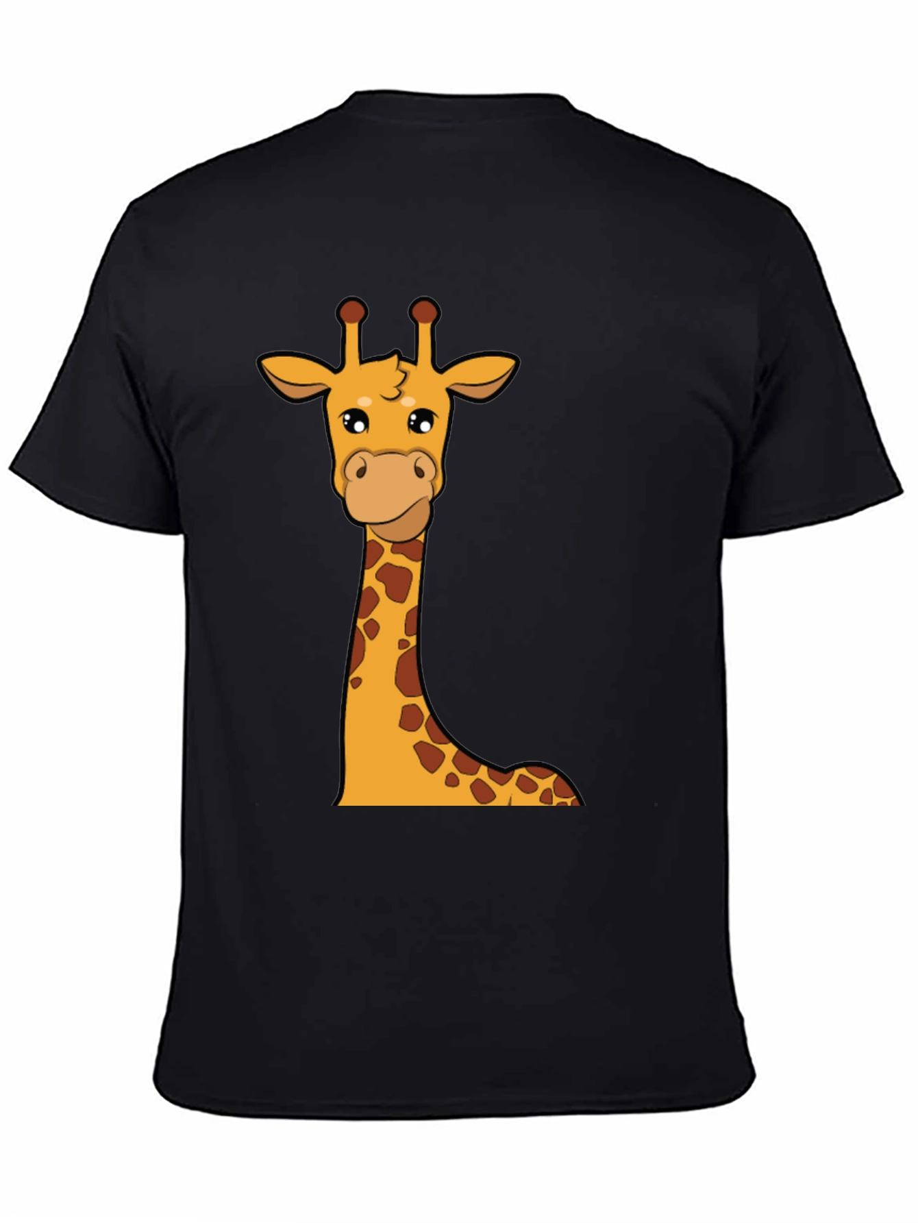 Giraffe Graphic Tee - Black Cotton Crew Neck T-Shirt