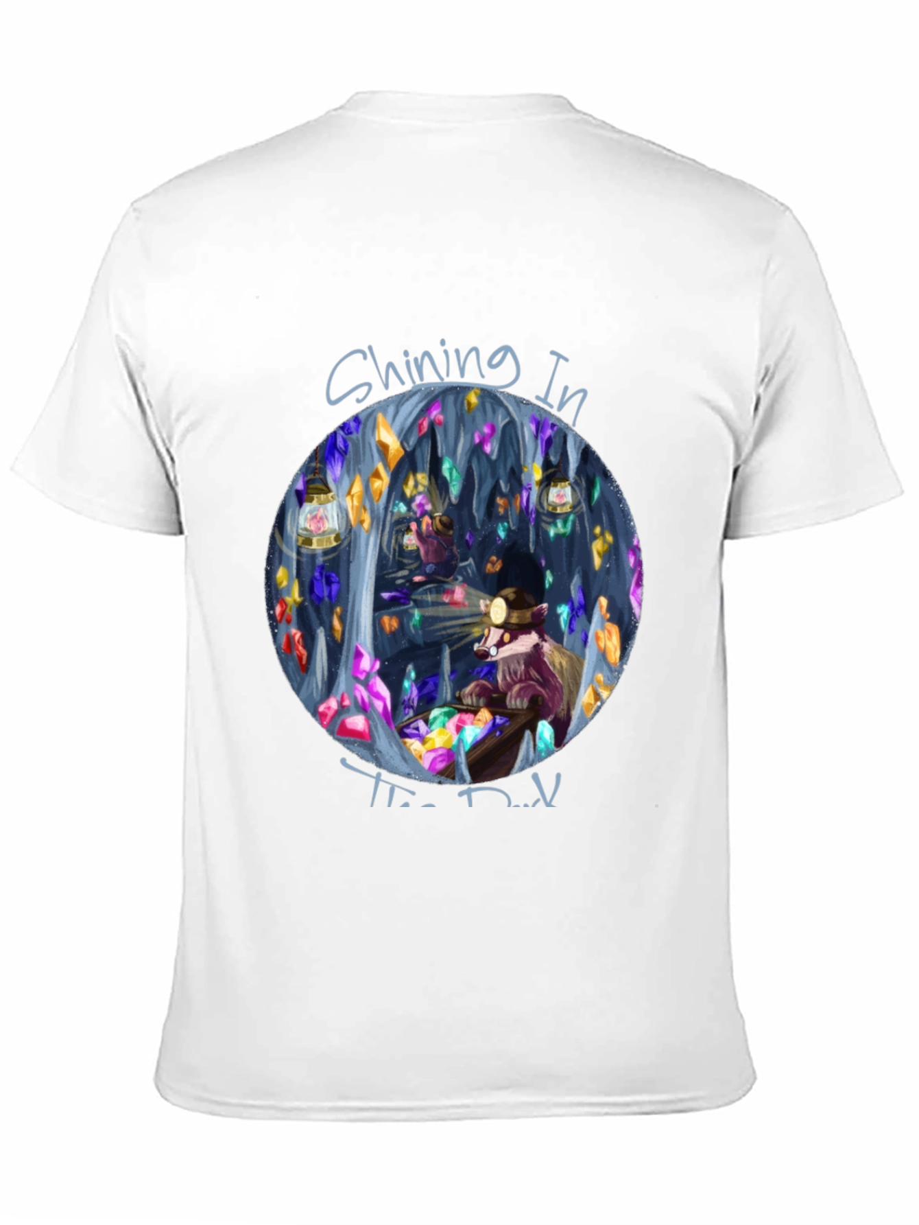 Shining in the Dark T-Shirt Miner Raccoon Design