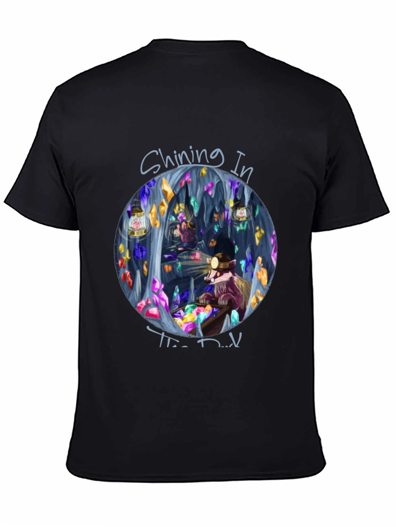 Shining in the Dark T-Shirt Miner Raccoon Design