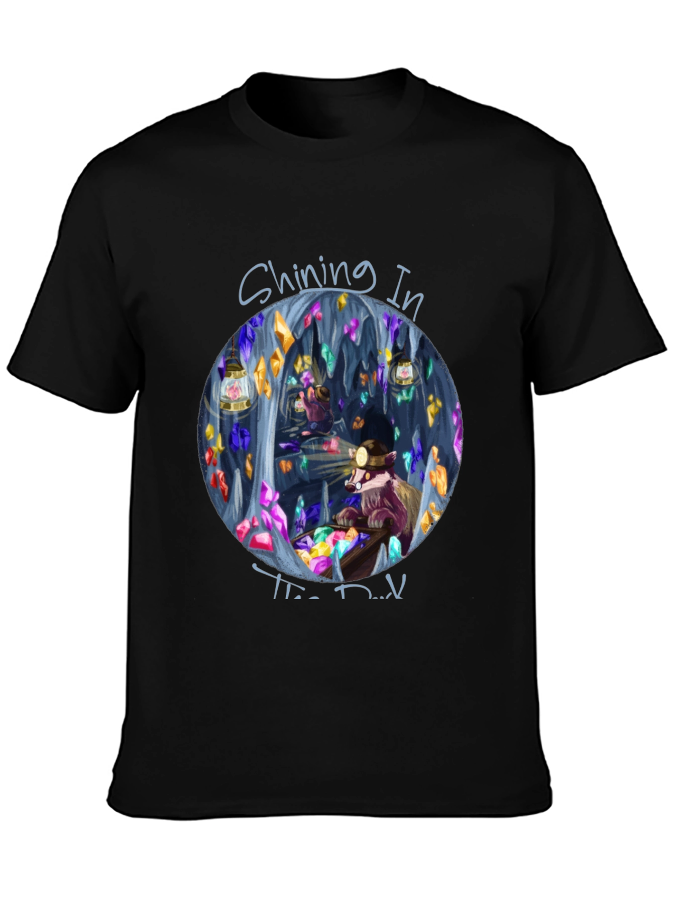 Shining in the Dark T-Shirt Miner Raccoon Design