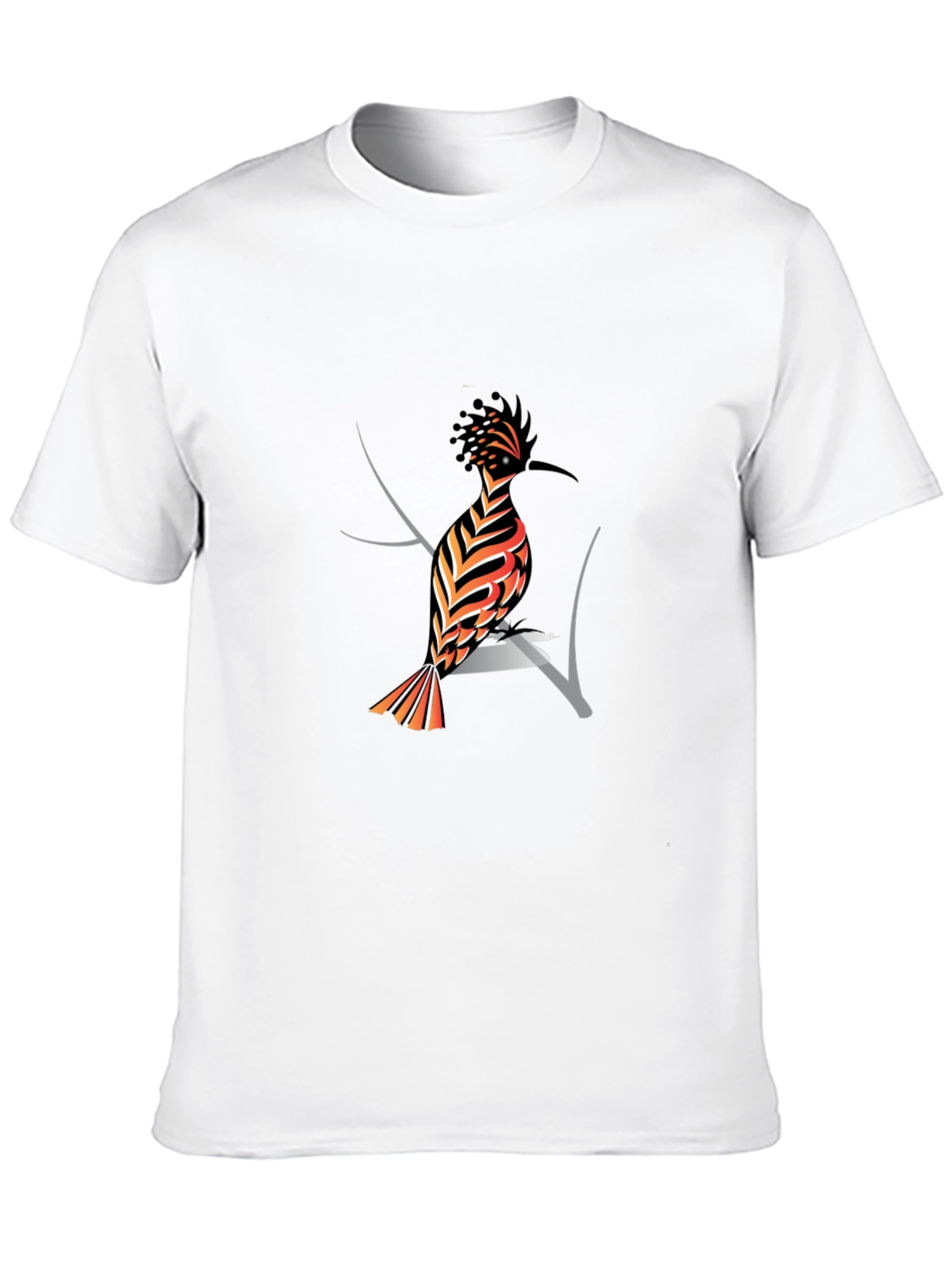 Hoopoe Bird Graphic Print Black T-Shirt