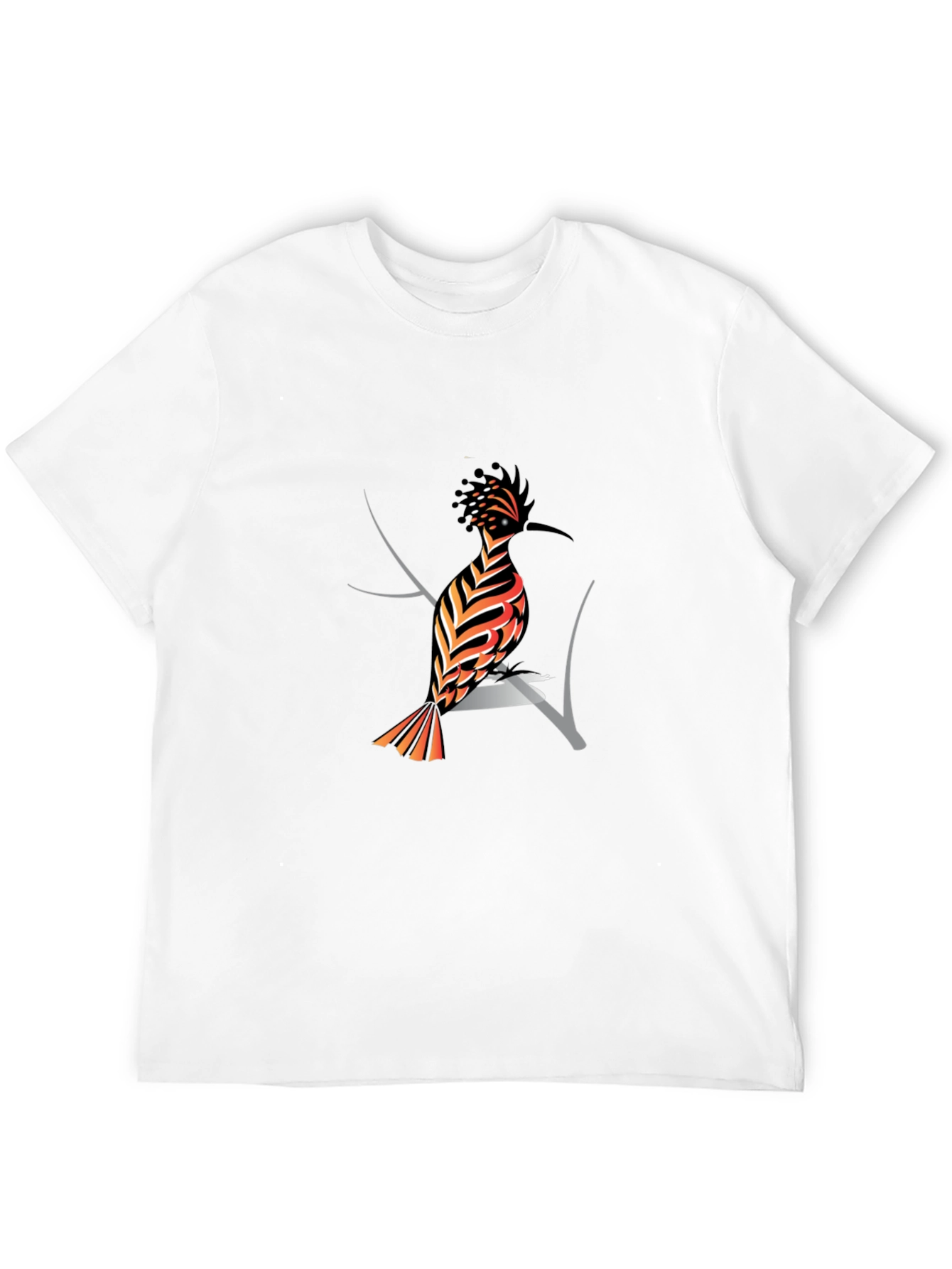 Hoopoe Bird Graphic Print Black T-Shirt