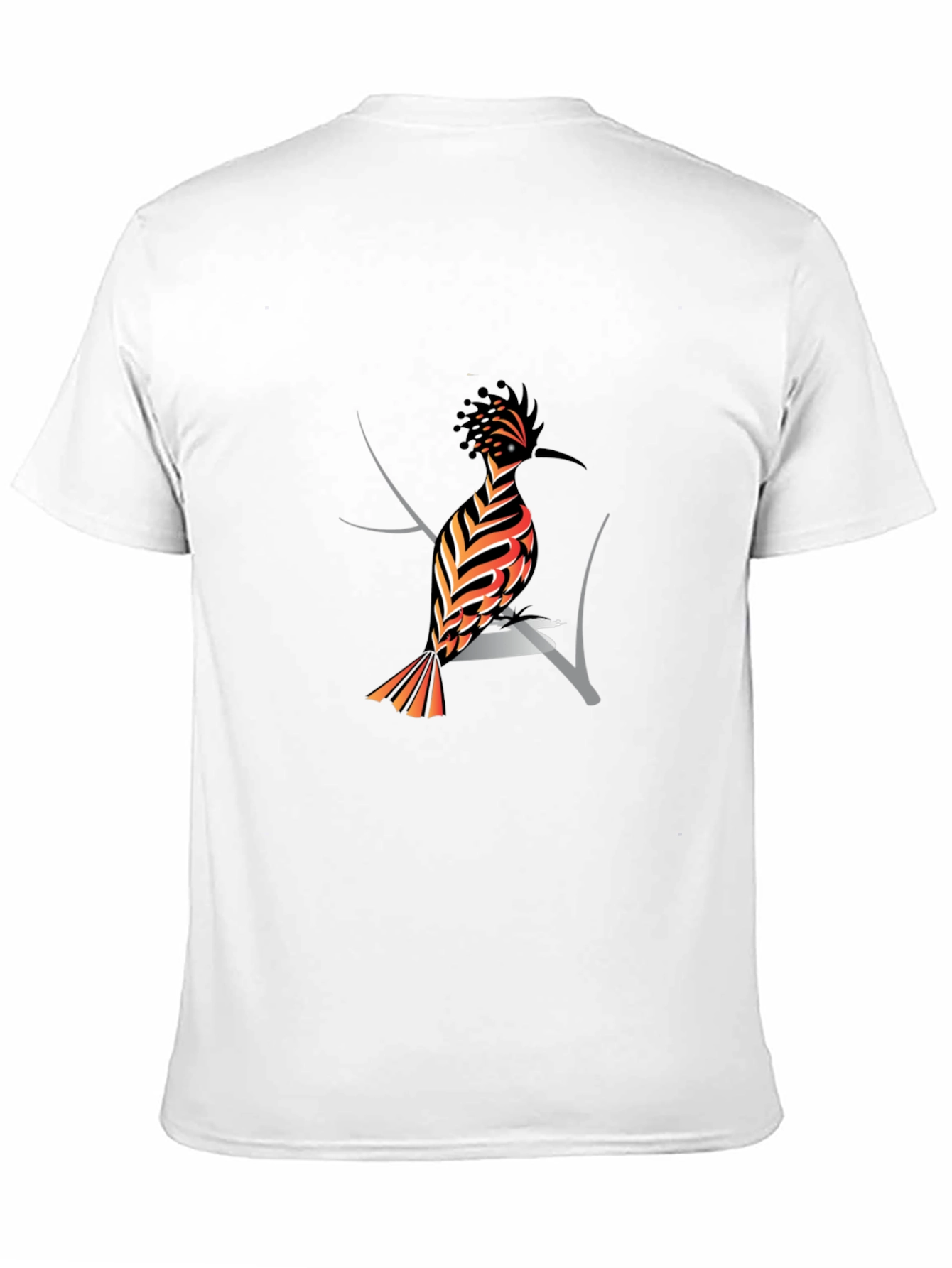 Hoopoe Bird Graphic Print Black T-Shirt