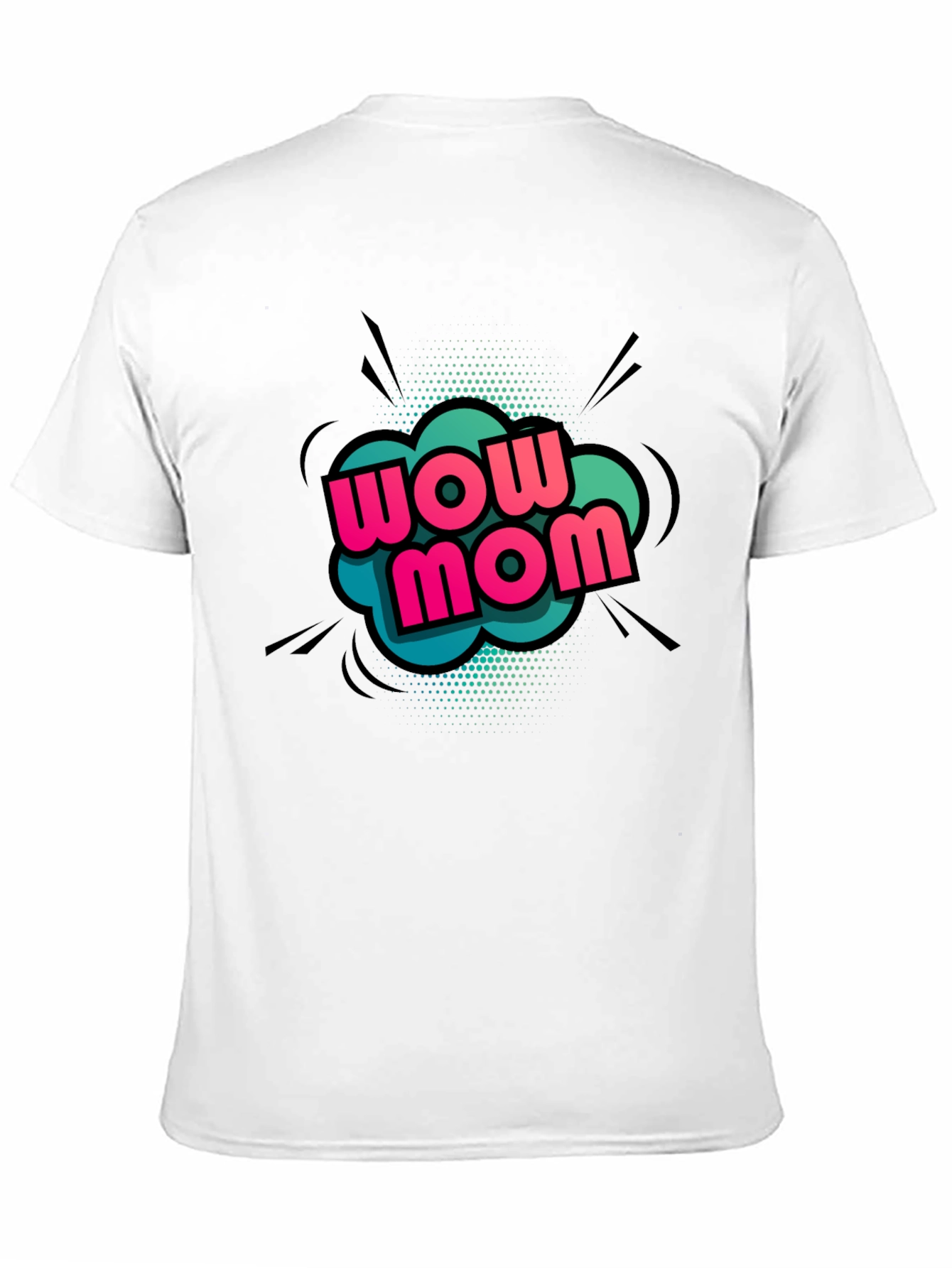 Wow Mom Graphic T-Shirt - Black Cotton Tee
