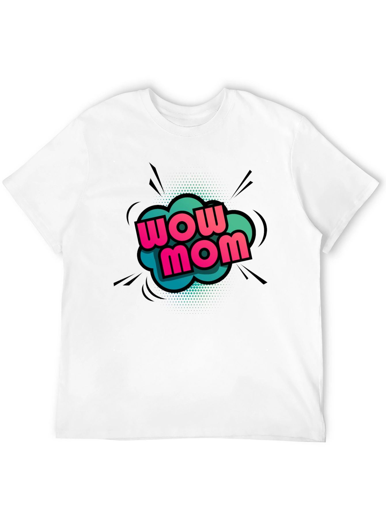 Wow Mom Graphic T-Shirt - Black Cotton Tee