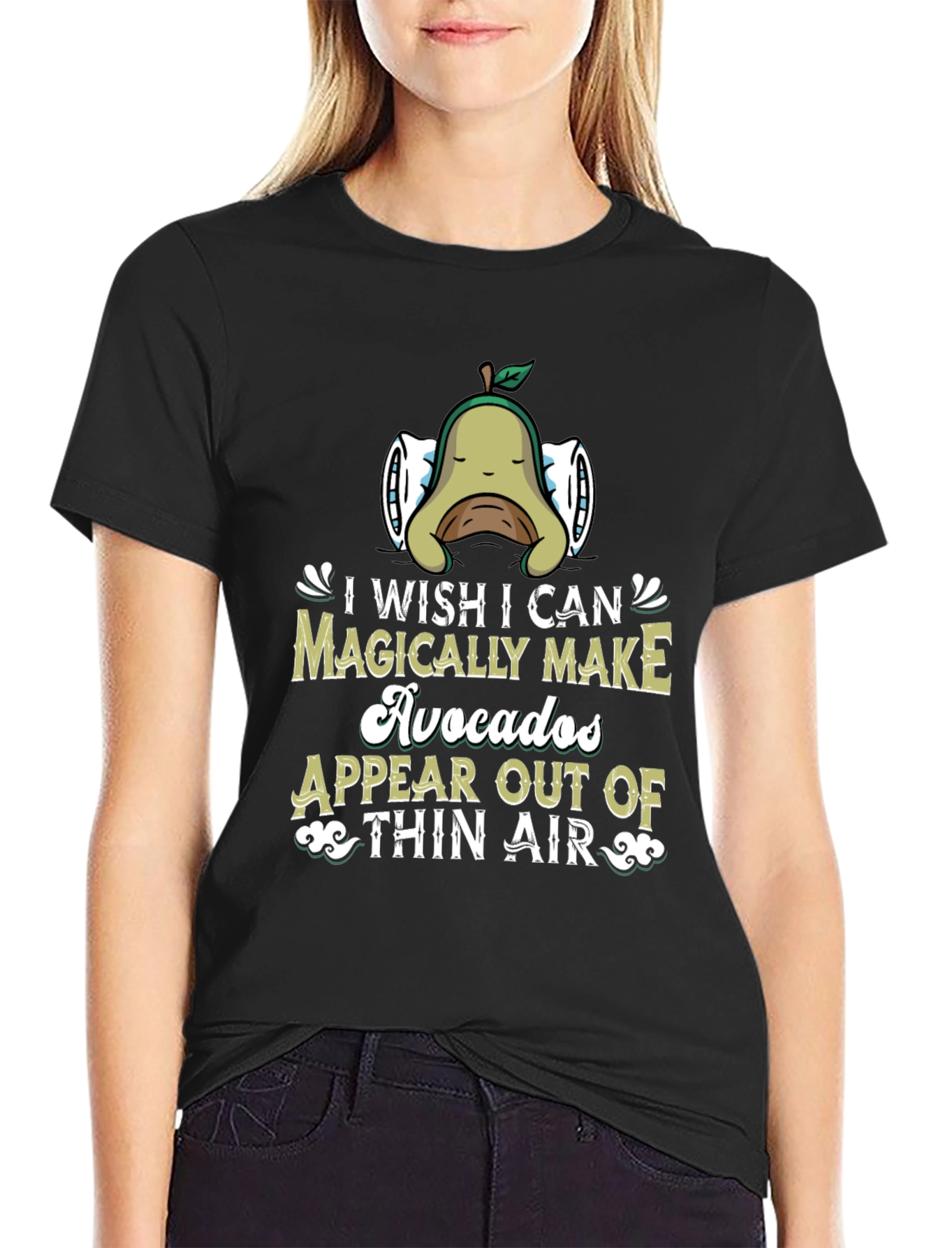 Magical Avocado Graphic Tee - Unisex Black T-Shirt