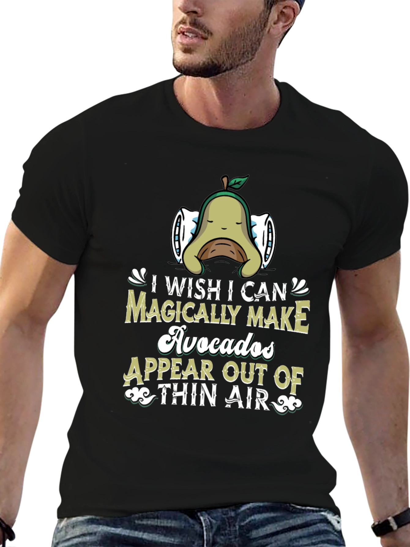 Magical Avocado Graphic Tee - Unisex Black T-Shirt