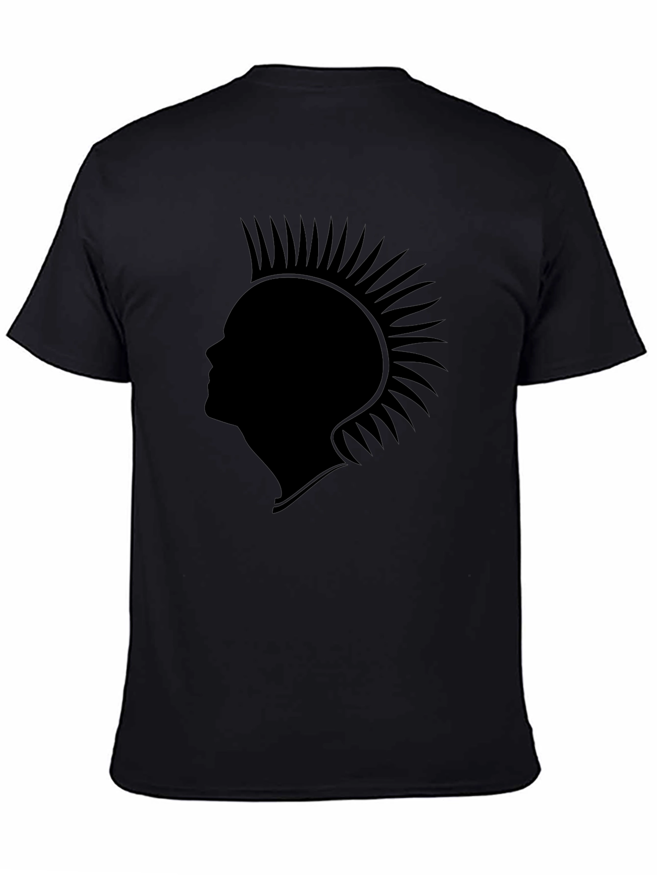 Punk Rocker Silhouette Black Graphic T-Shirt