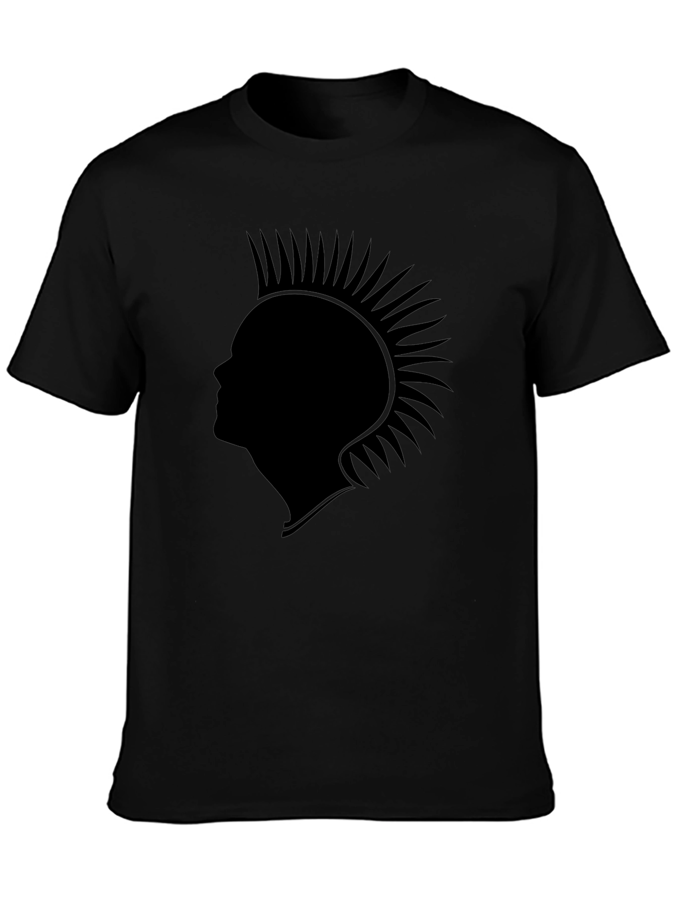 Punk Rocker Silhouette Black Graphic T-Shirt