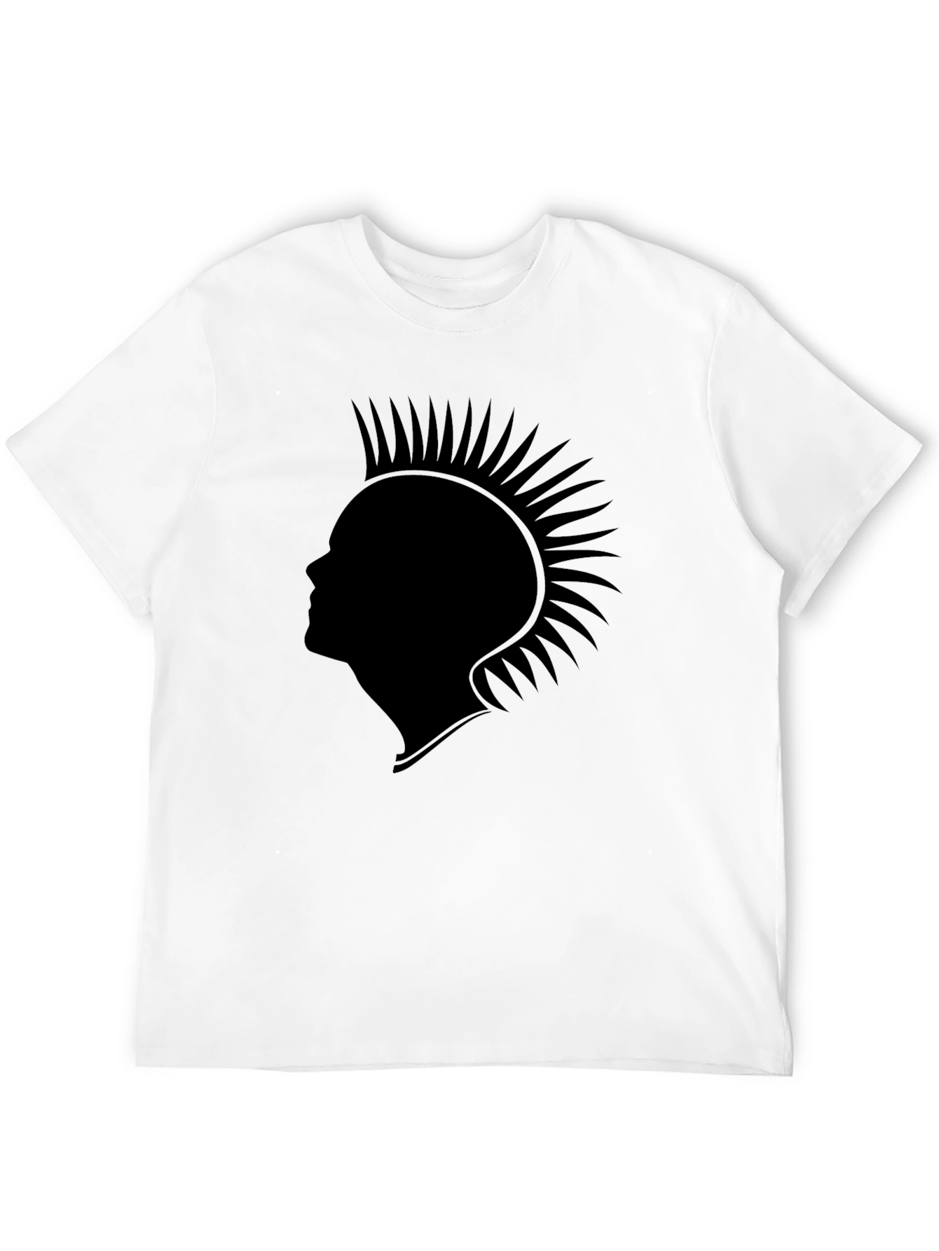 Punk Rocker Silhouette Black Graphic T-Shirt