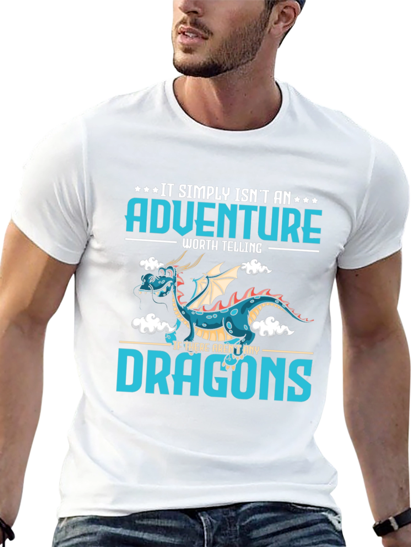 Adventure Dragon Graphic Tee - Black Cotton