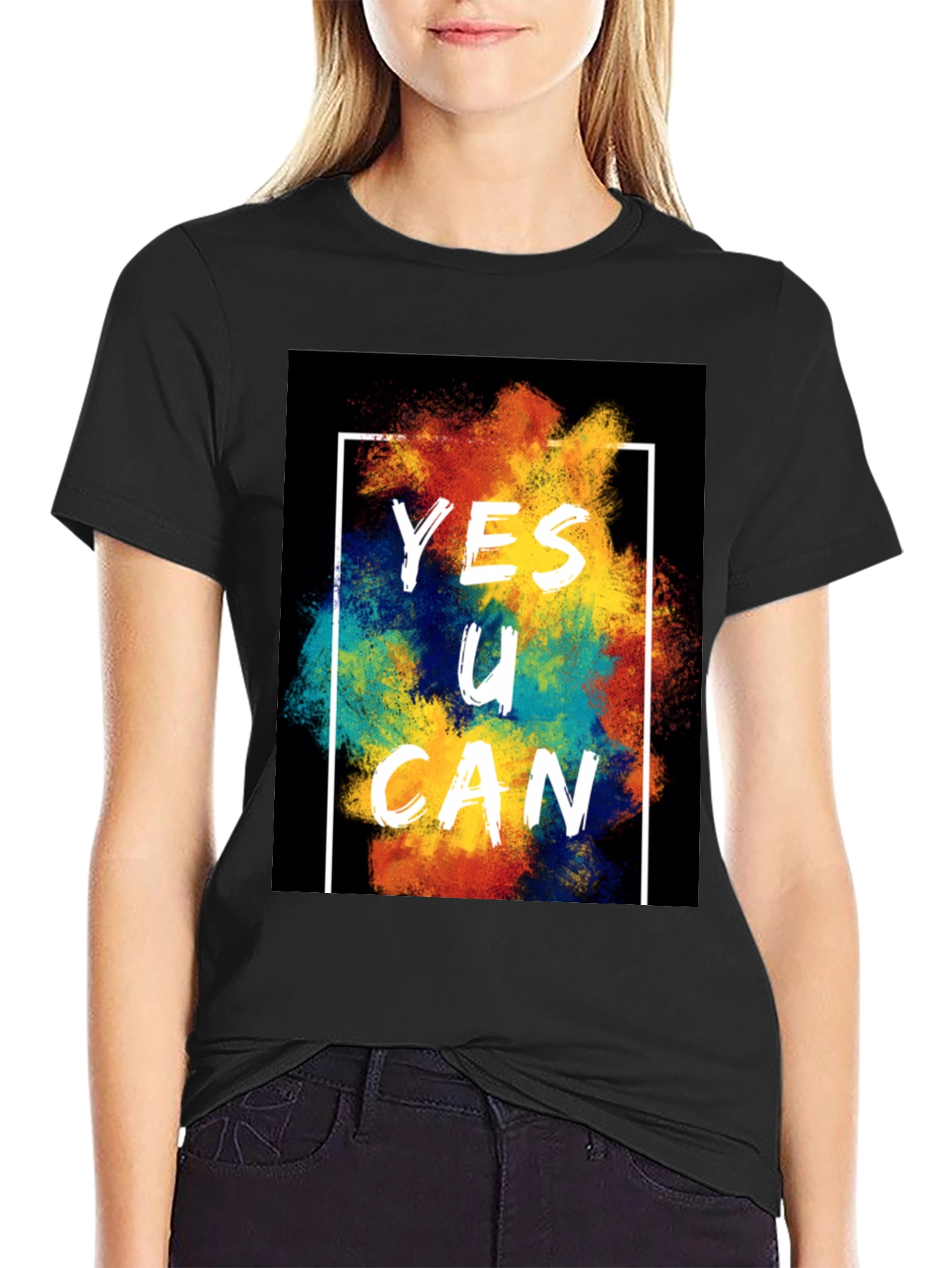 Yes U Can Graphic Tee - Motivational T-Shirt