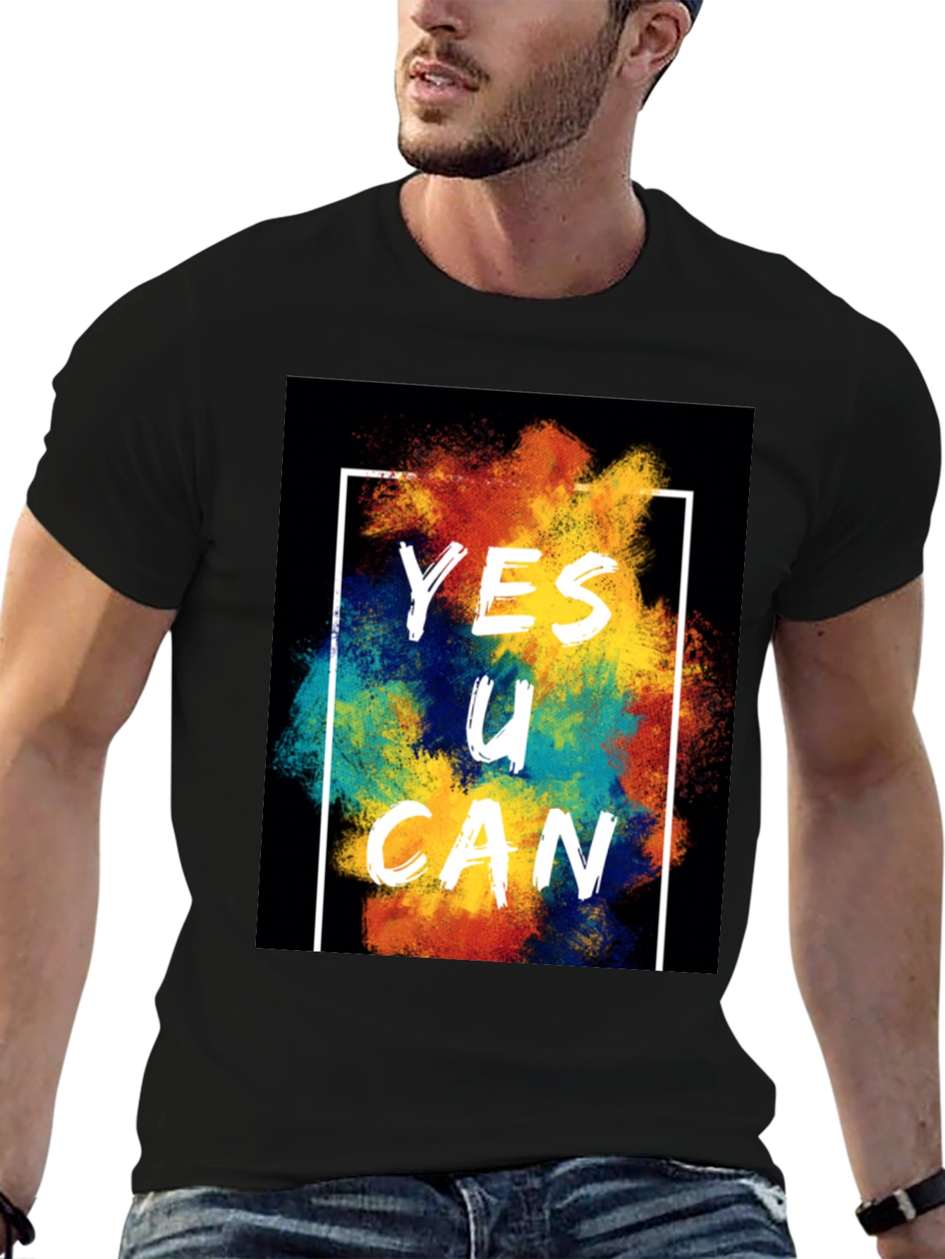 Yes U Can Graphic Tee - Motivational T-Shirt