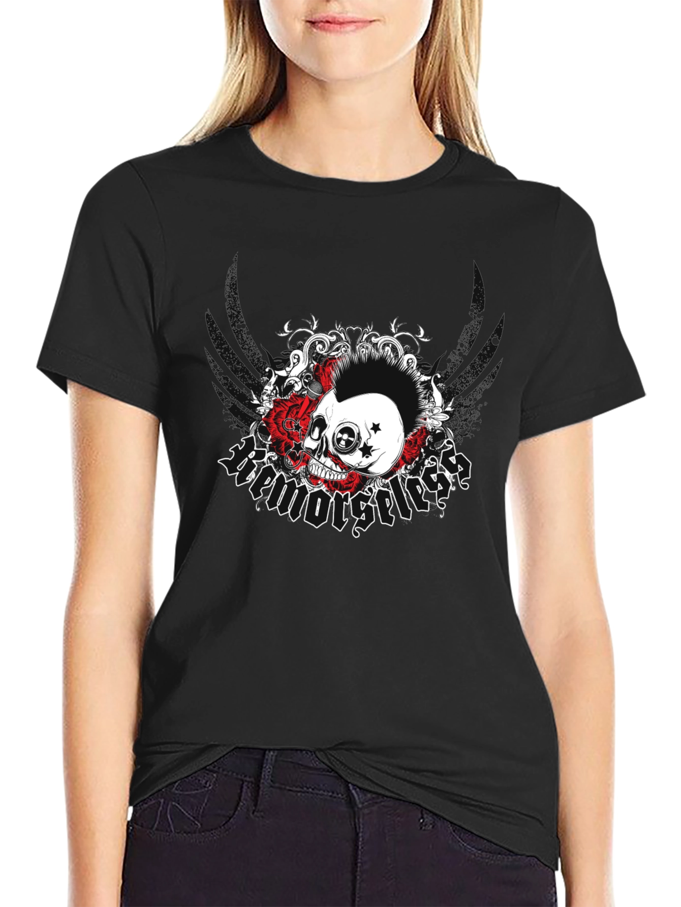 Skull & Roses Graphic Tee - Rock Style Shirt