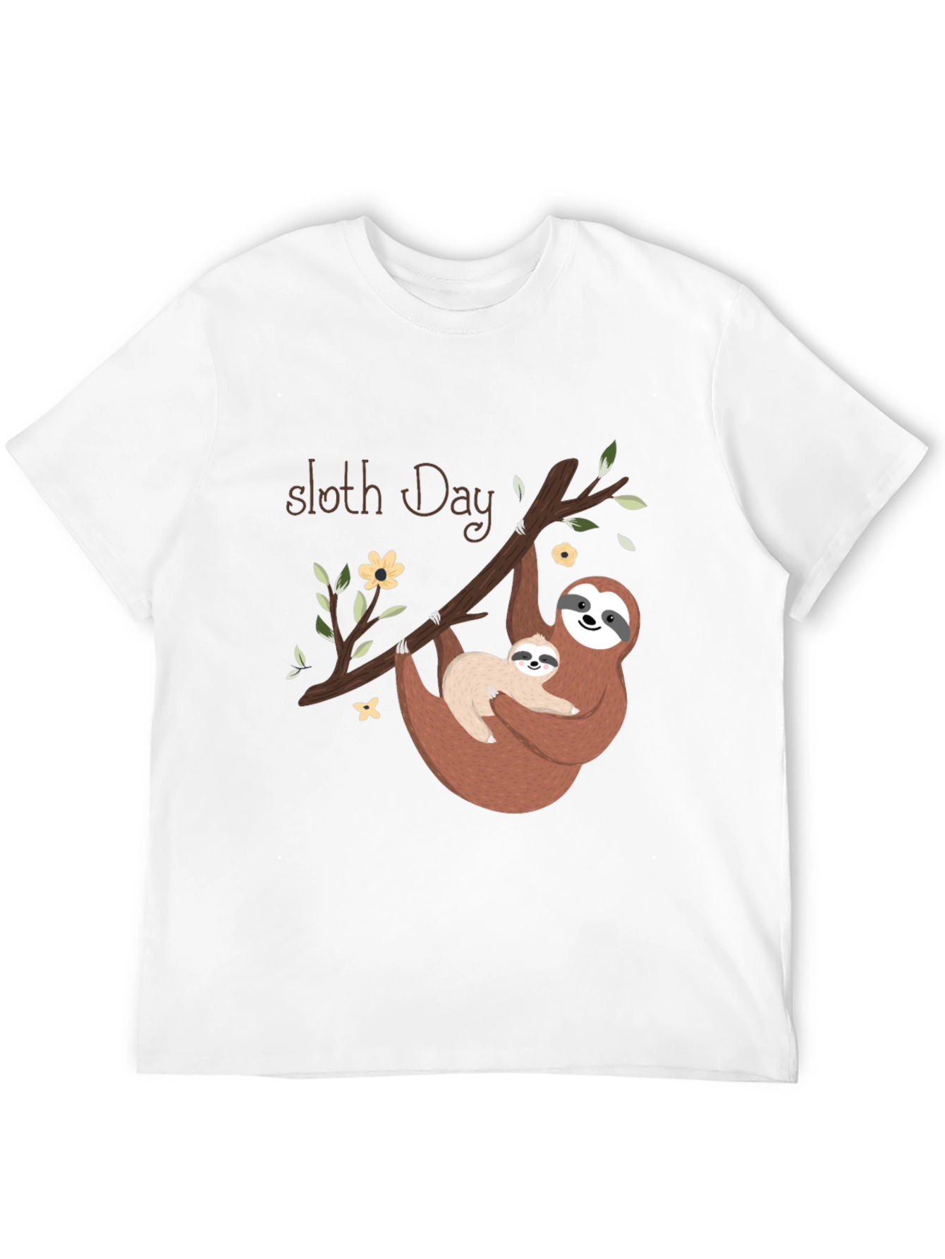Sloth Day Black T-Shirt