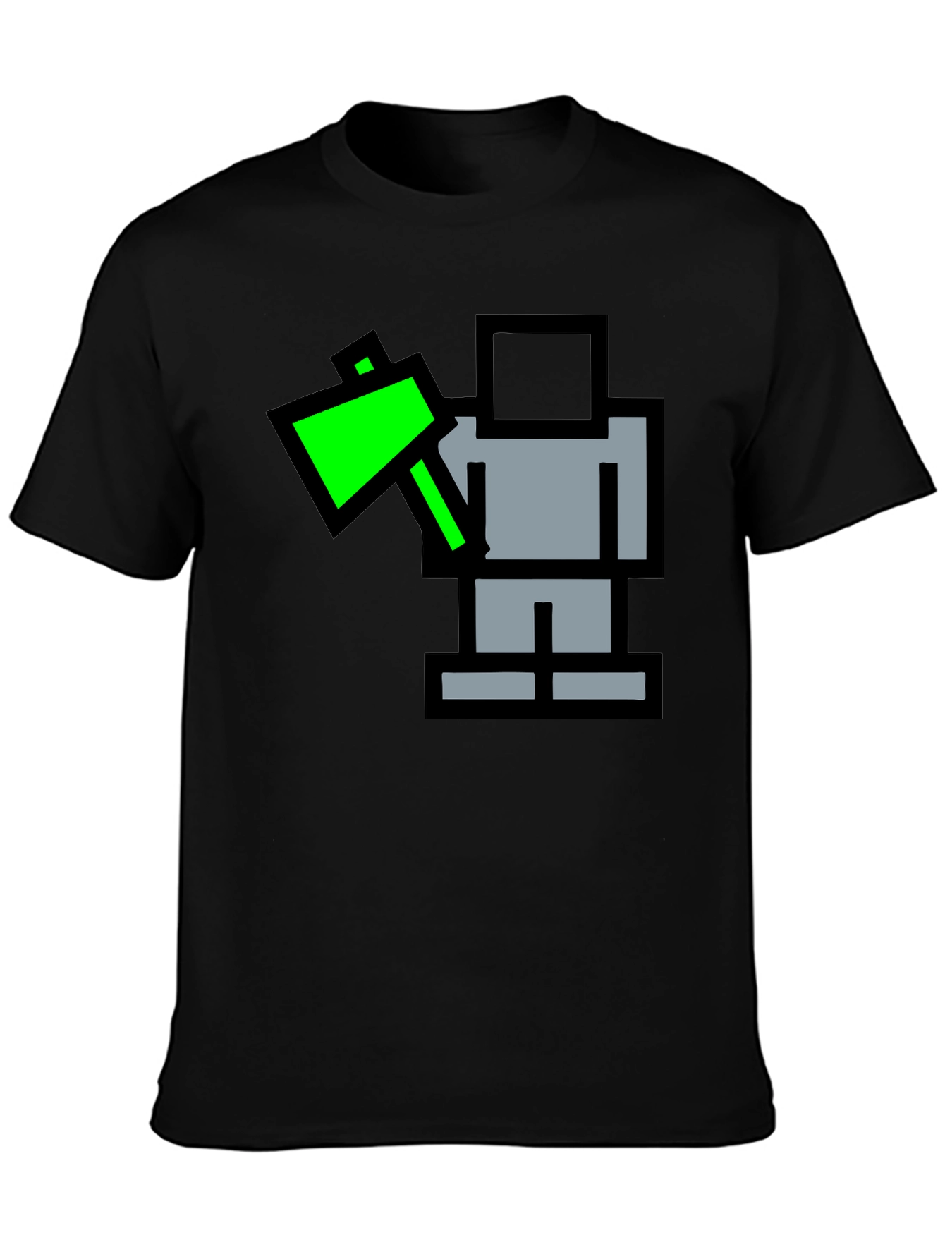 Pixel Art Axe Black T-Shirt
