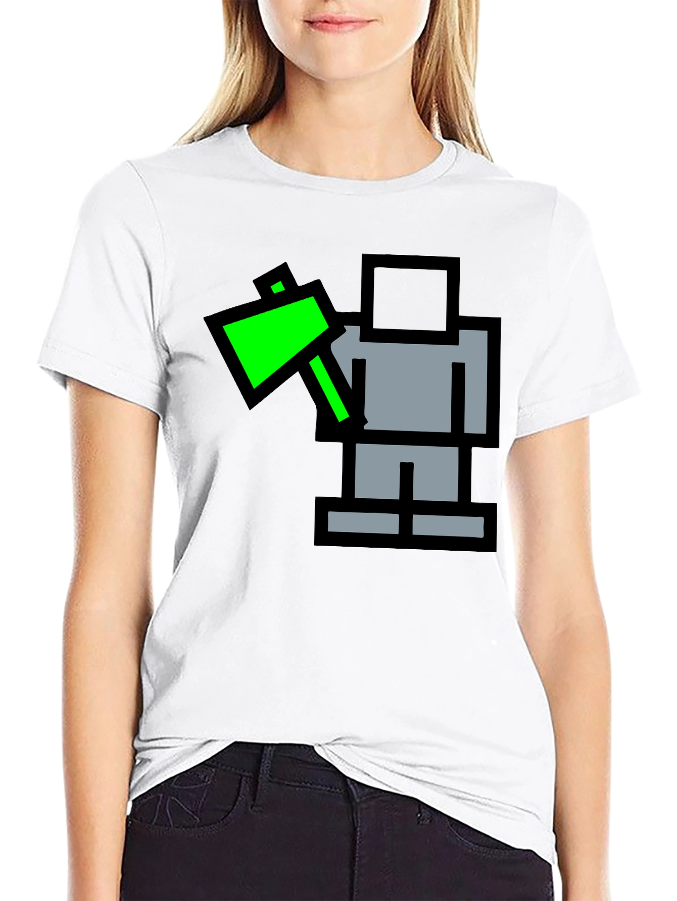 Pixel Art Axe Black T-Shirt