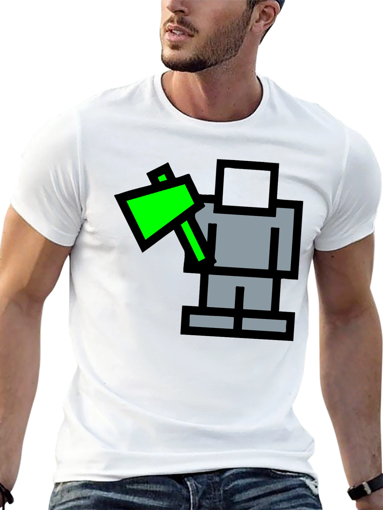 Pixel Art Axe Black T-Shirt