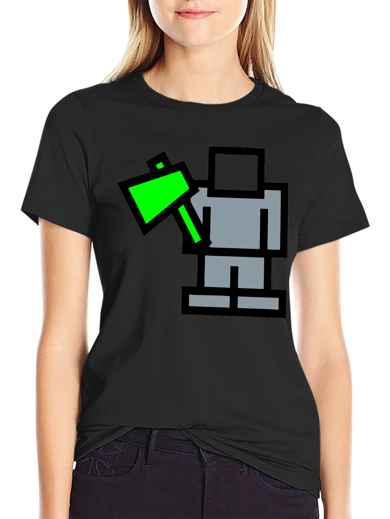 Pixel Art Axe Black T-Shirt