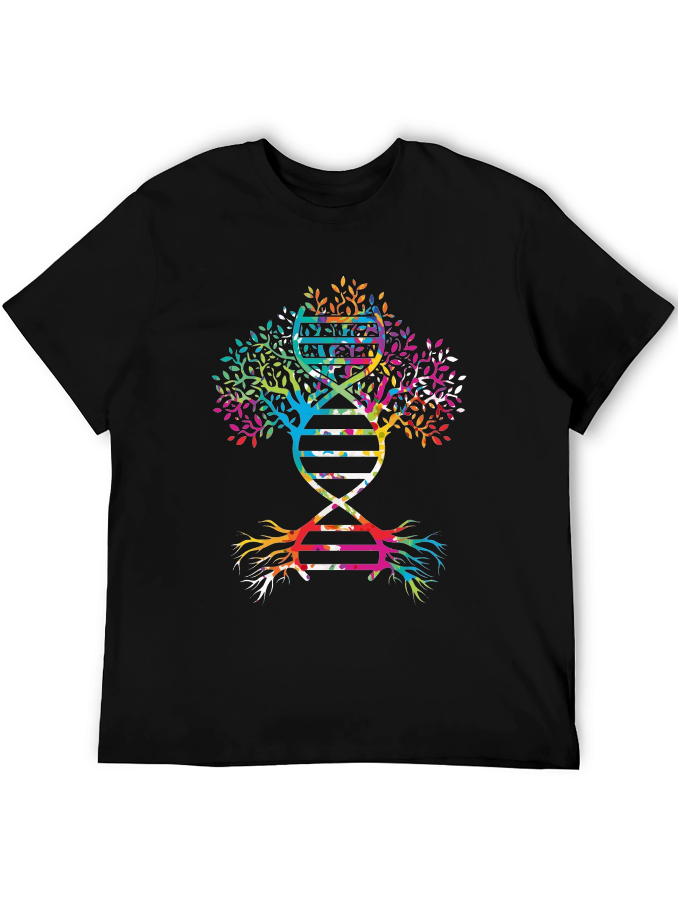 DNA Tree Graphic Tee - Black Cotton Casual Wear