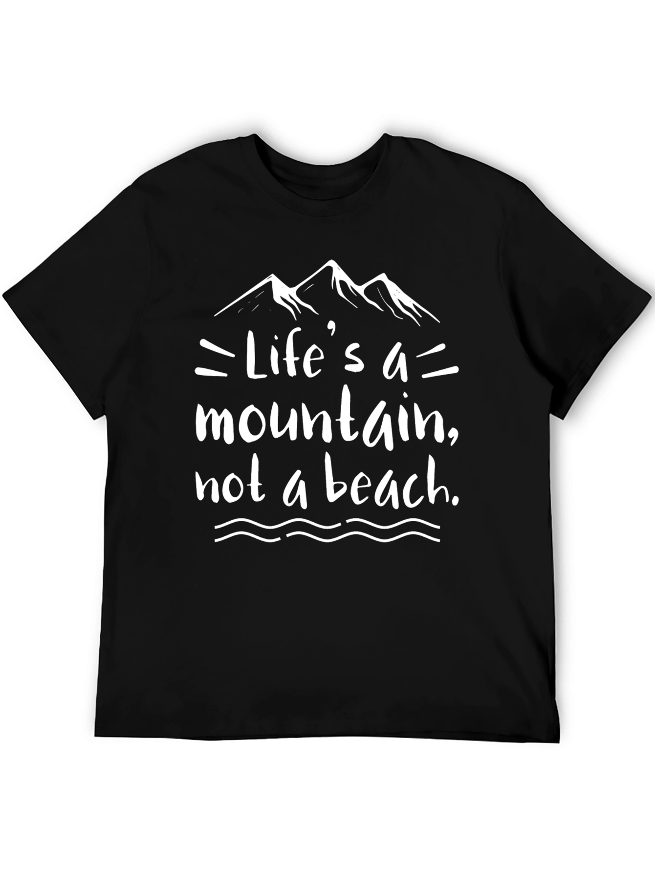 Lifes a Mountain Graphic Tee - Black Casual Shirt