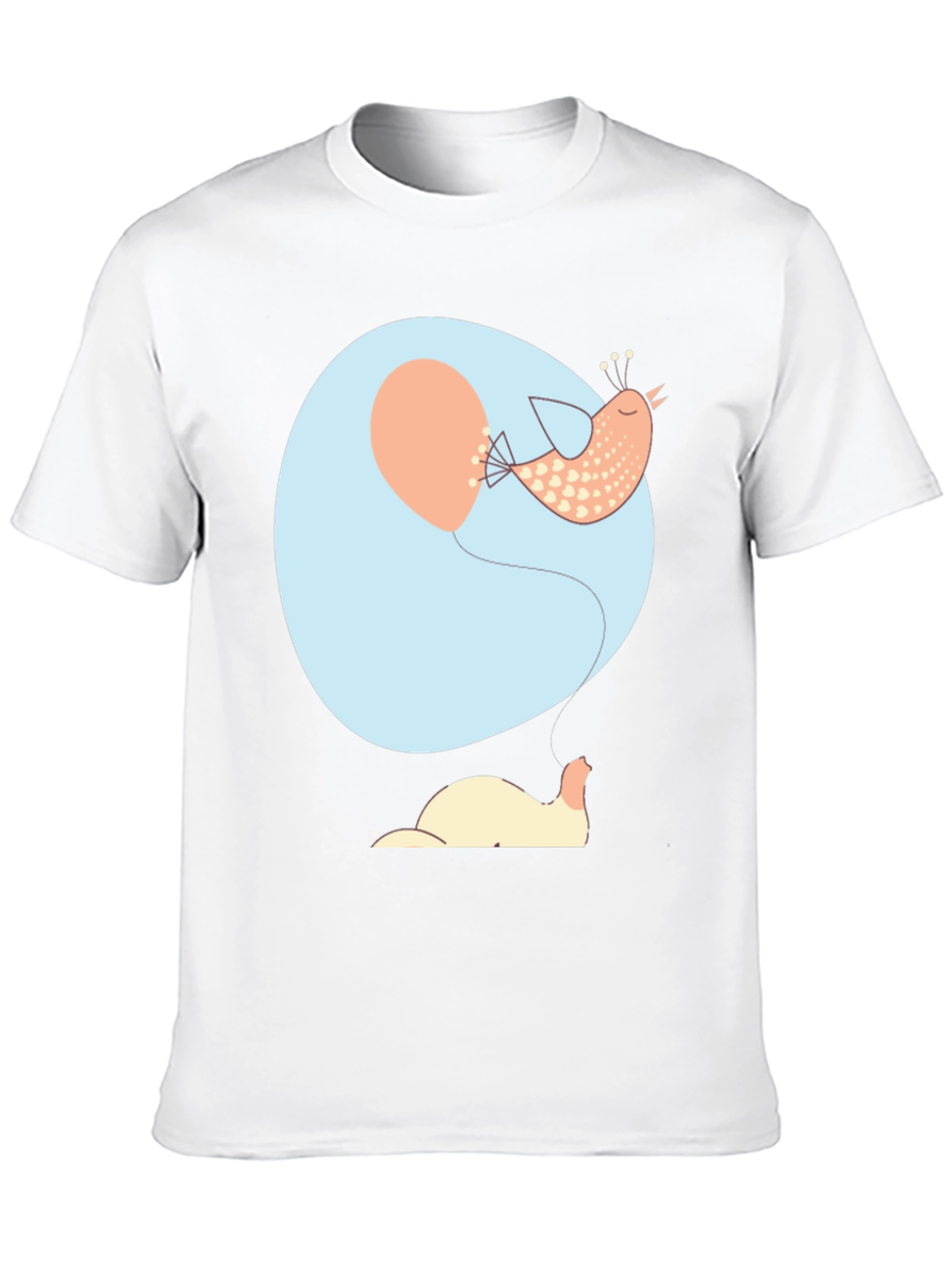 Whimsical Bird & Balloon Graphic Tee