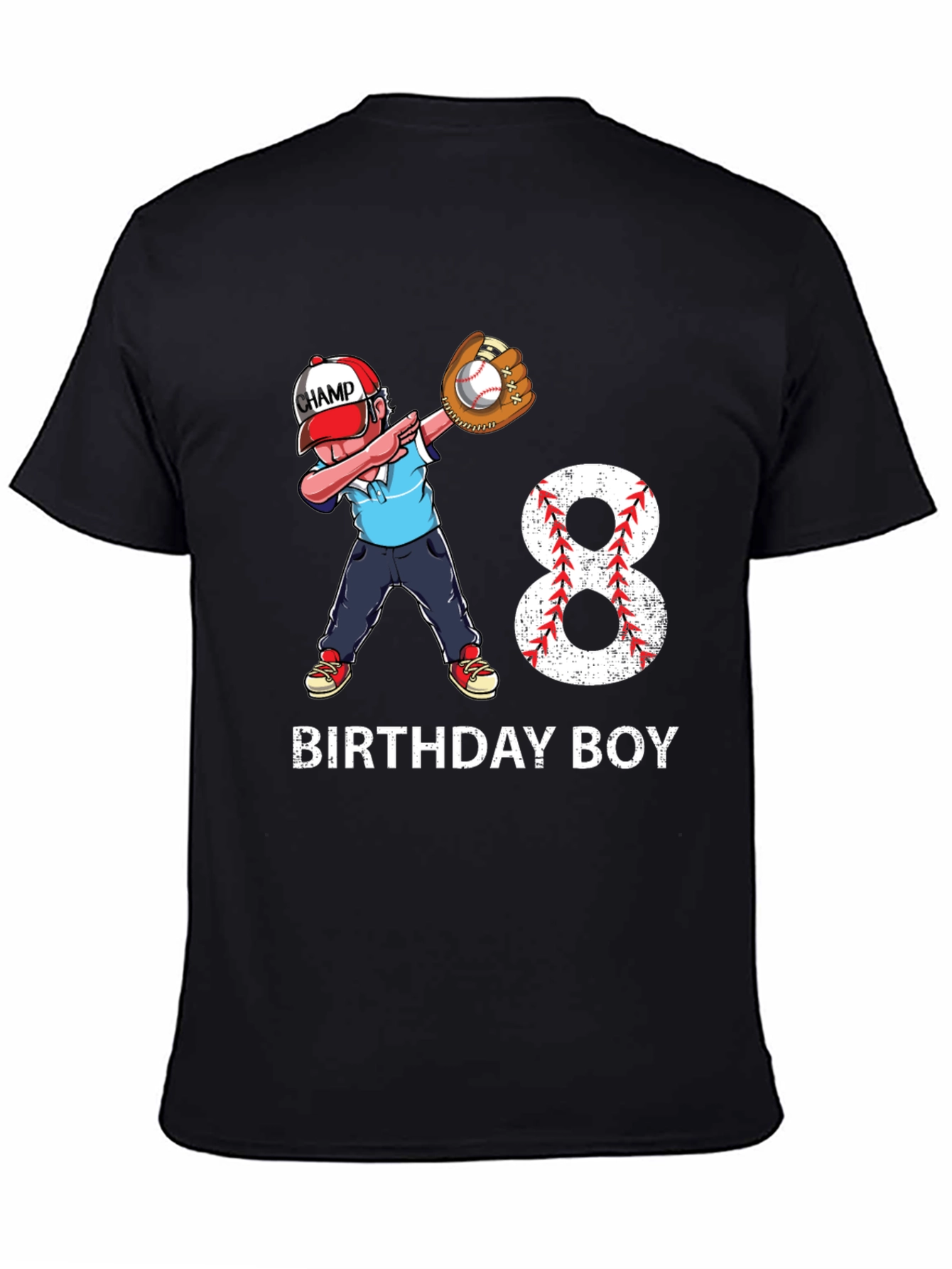 Birthday Boy 8 Baseball Dab T-Shirt