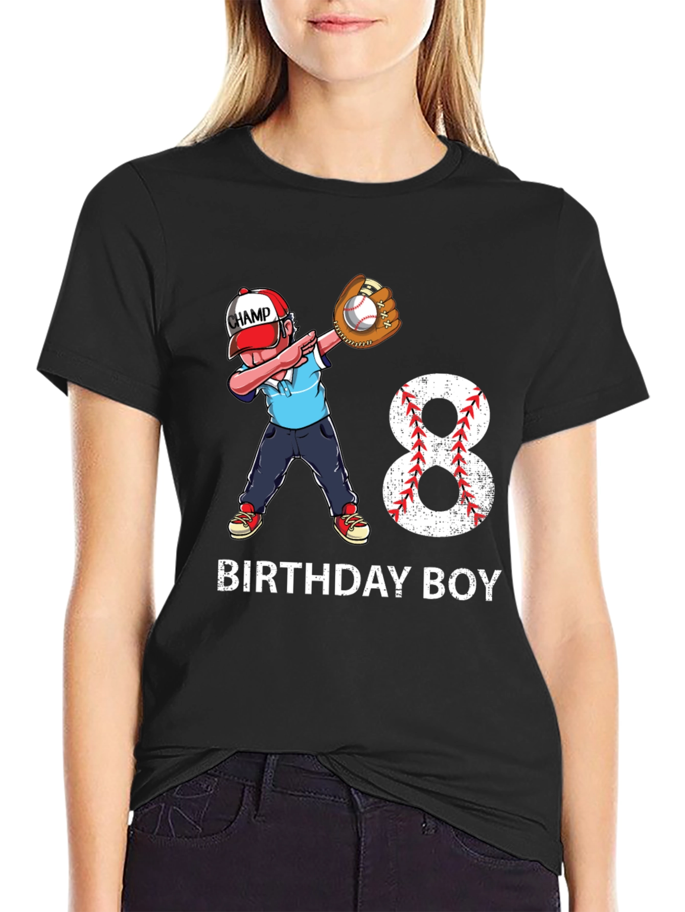 Birthday Boy 8 Baseball Dab T-Shirt
