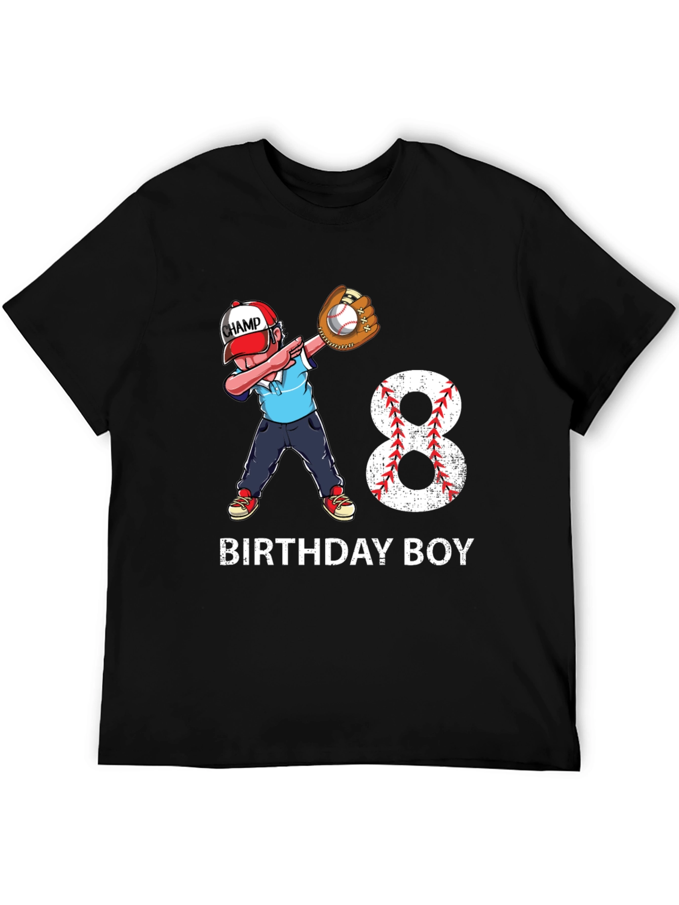 Birthday Boy 8 Baseball Dab T-Shirt