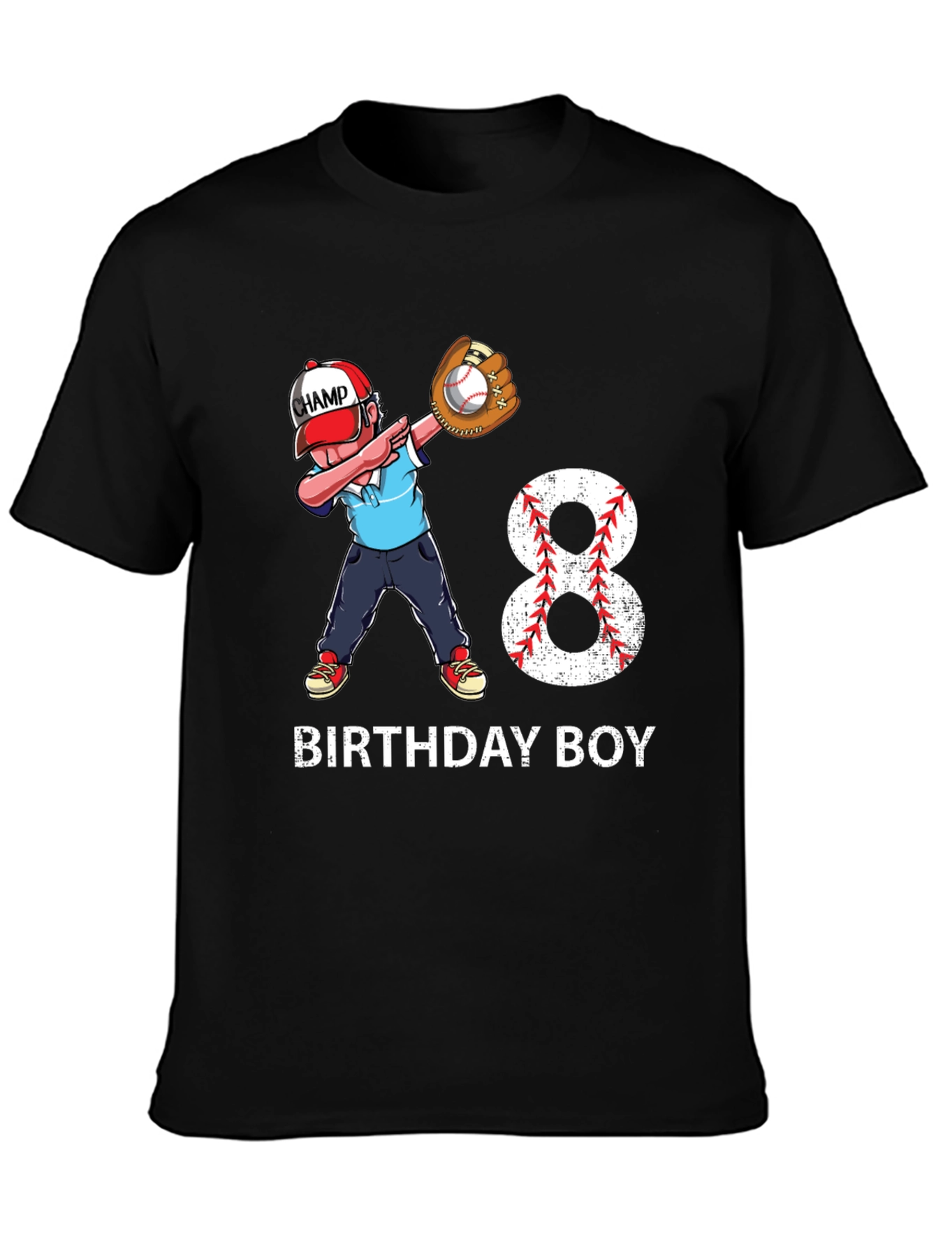 Birthday Boy 8 Baseball Dab T-Shirt