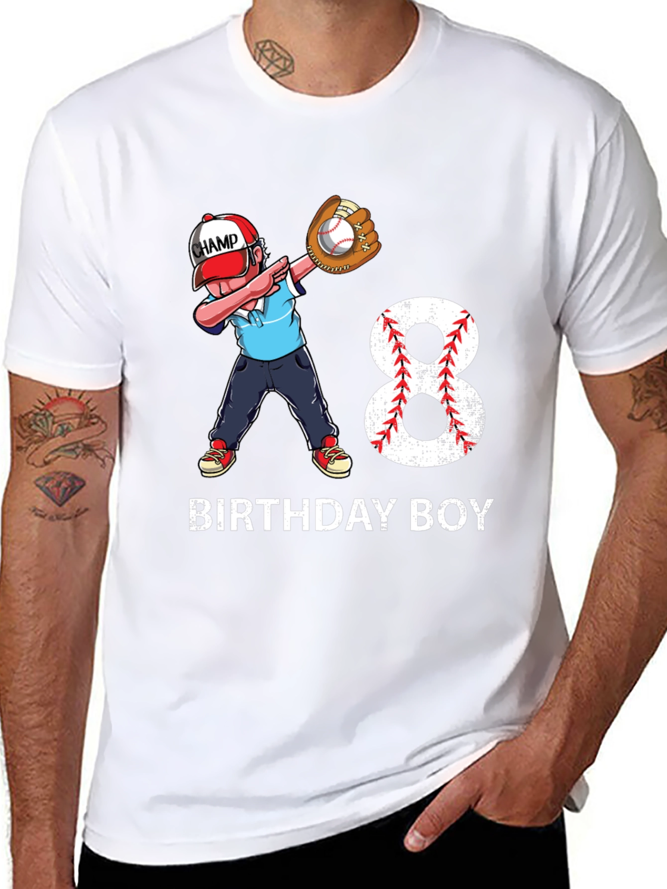 Birthday Boy 8 Baseball Dab T-Shirt