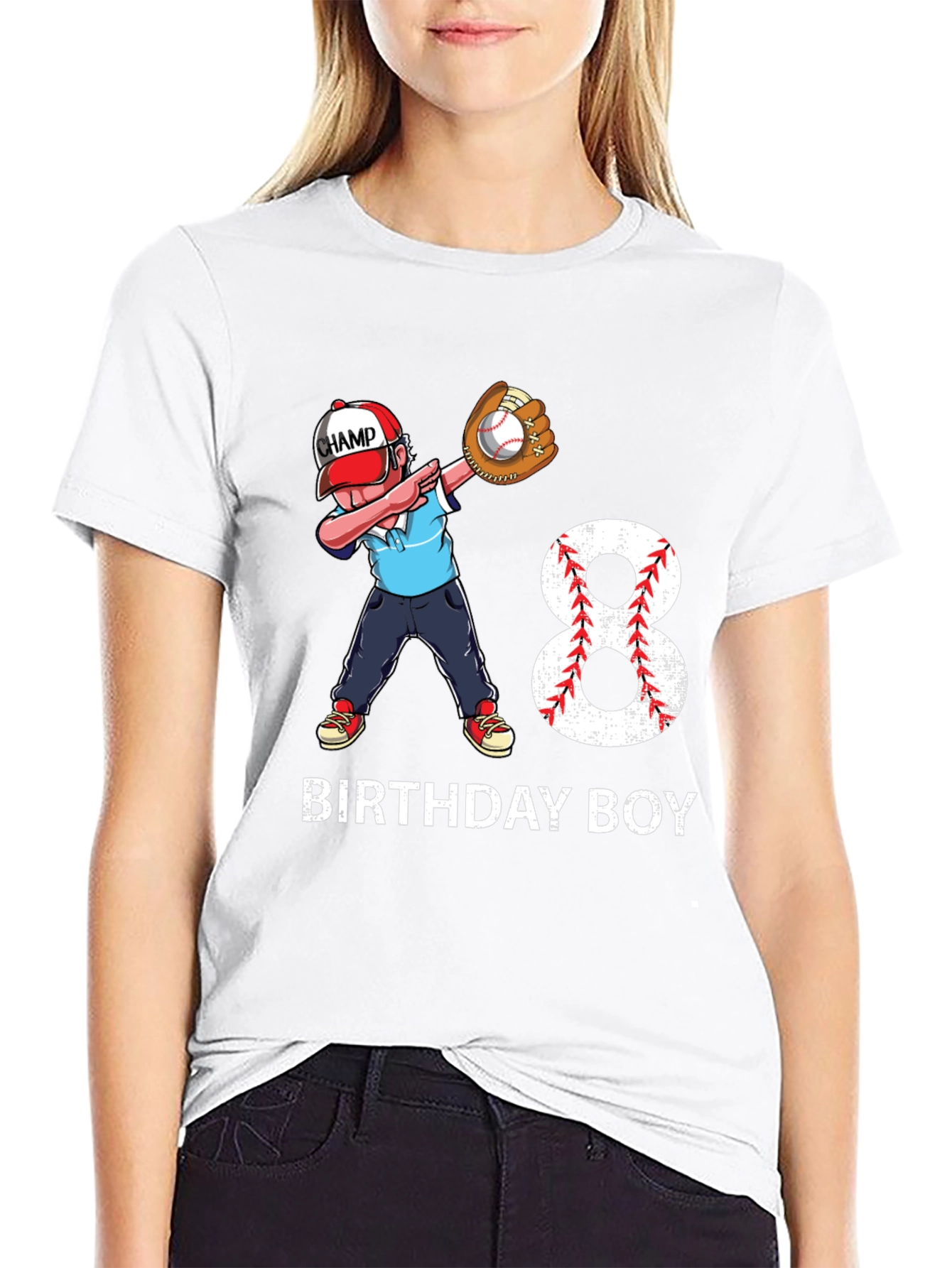 Birthday Boy 8 Baseball Dab T-Shirt