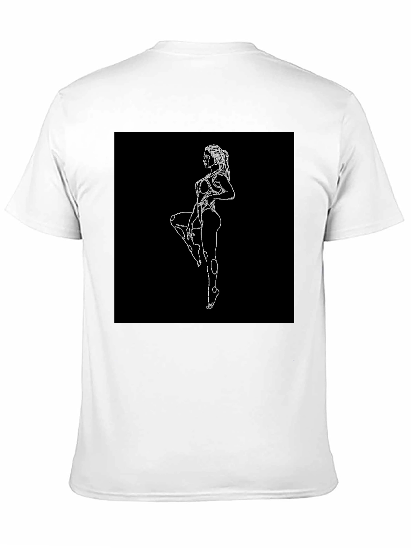 Black T-Shirt with Woman Silhouette Graphic