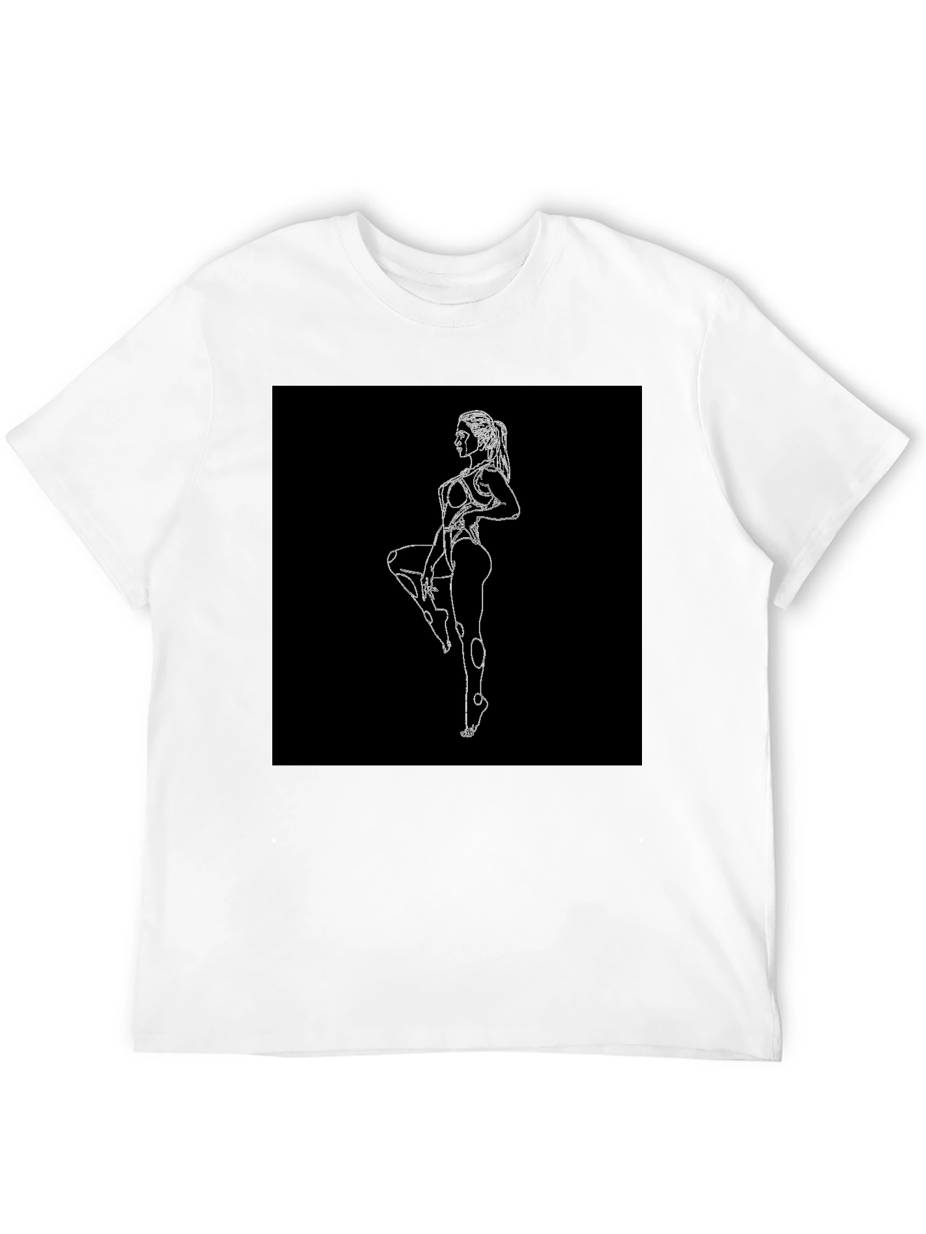 Black T-Shirt with Woman Silhouette Graphic