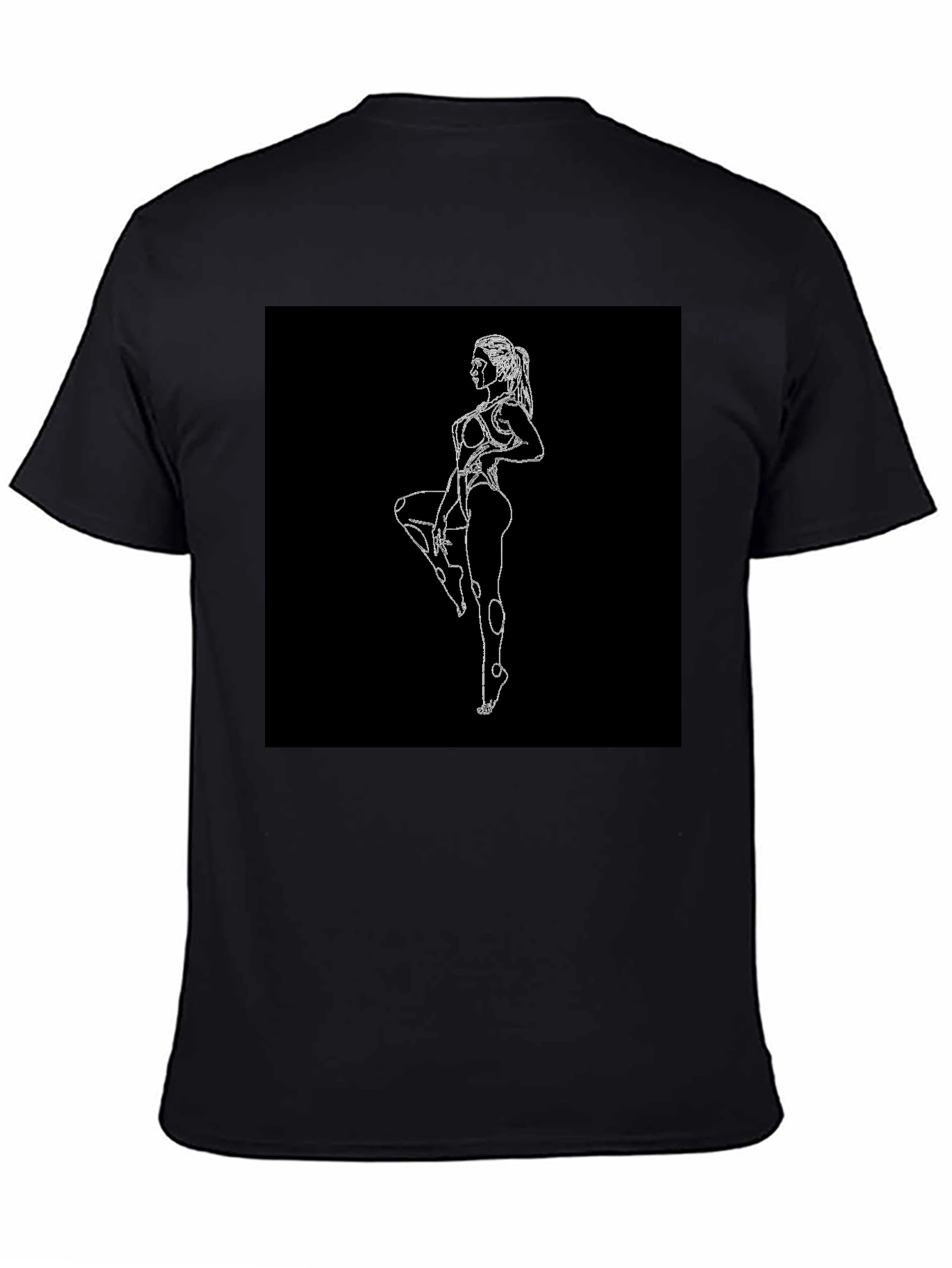 Black T-Shirt with Woman Silhouette Graphic