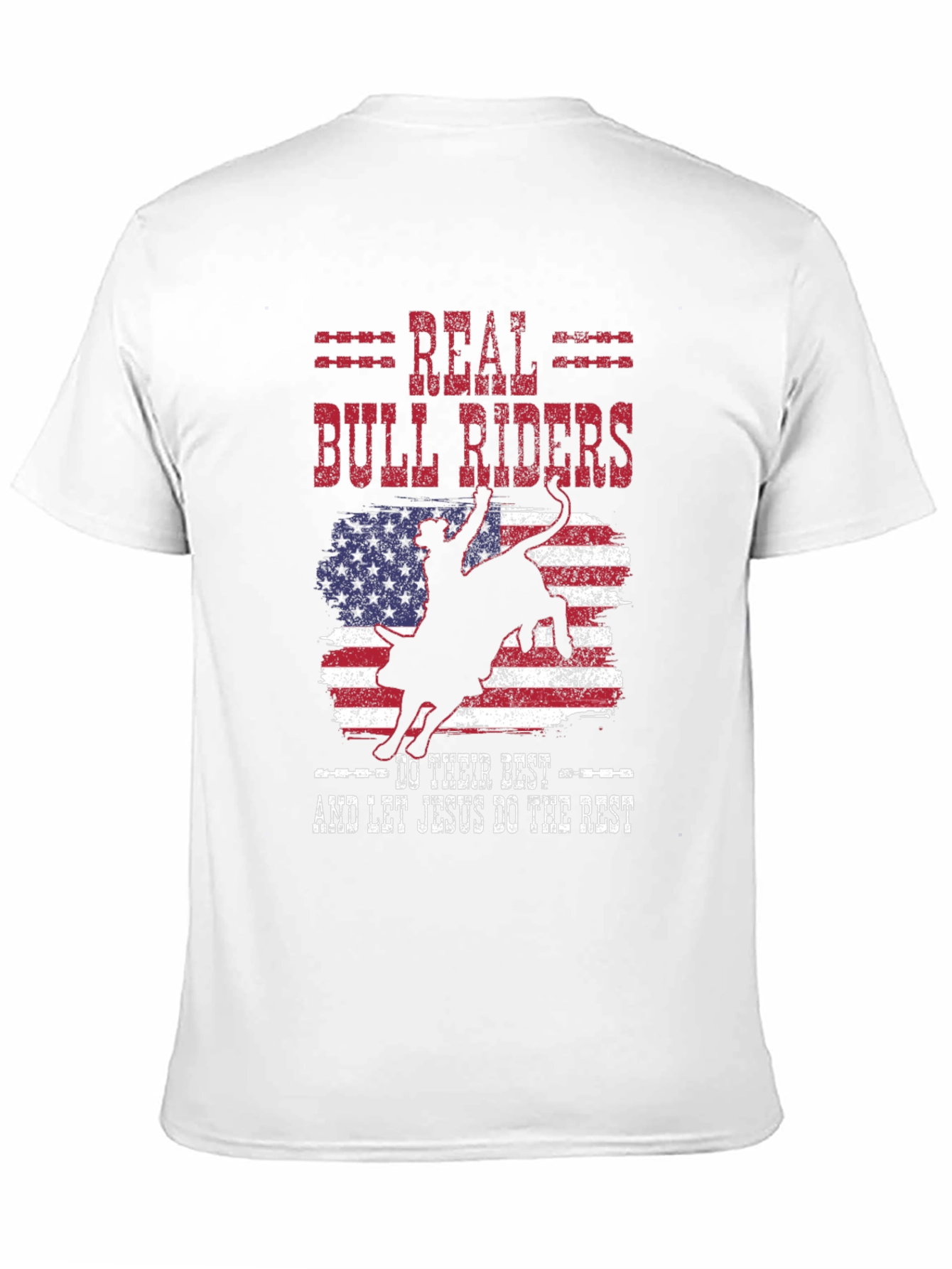 Real Bull Riders Graphic Tee - Patriotic Rodeo Shirt
