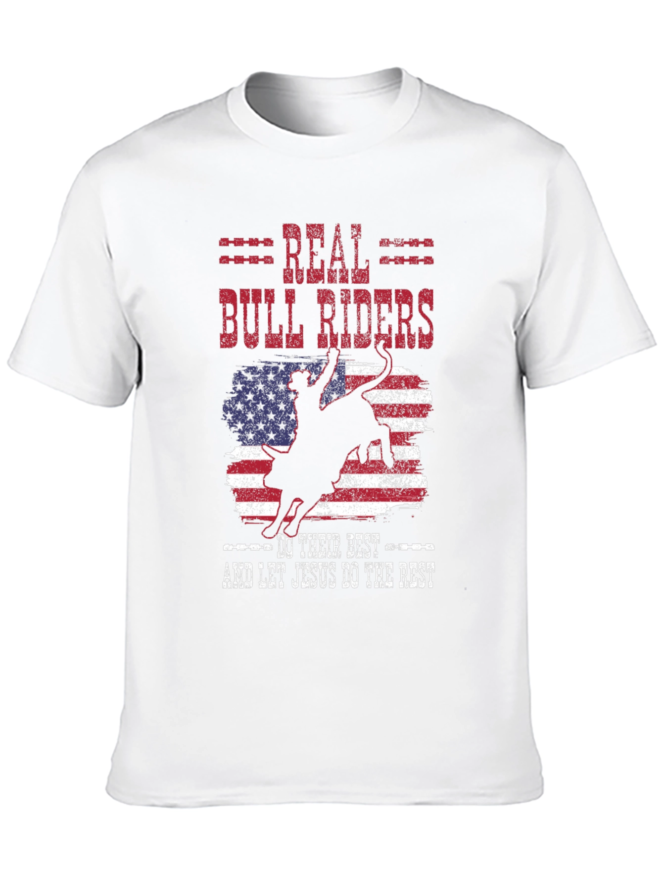 Real Bull Riders Graphic Tee - Patriotic Rodeo Shirt