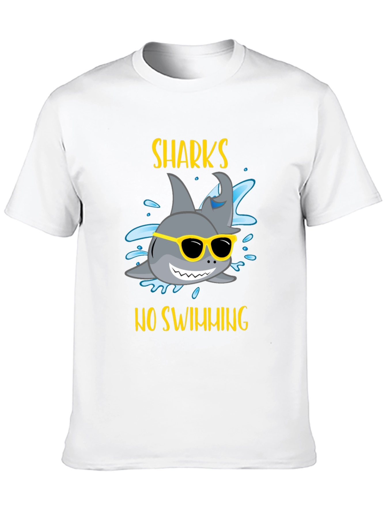 Funny Sharks No Swimming Graphic Tee