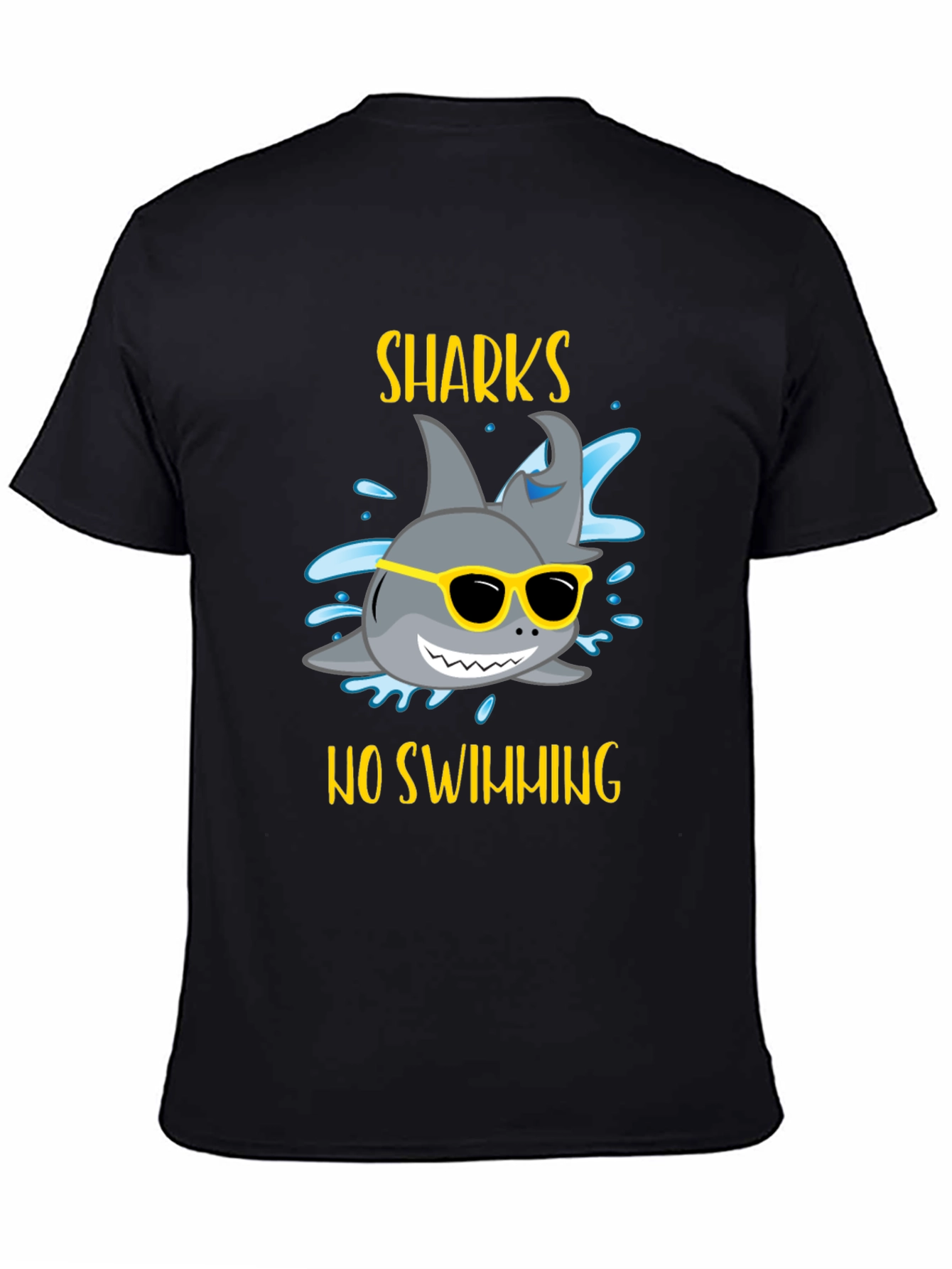 Funny Sharks No Swimming Graphic Tee