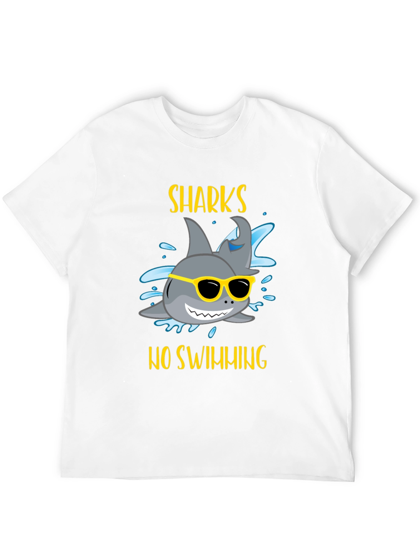 Funny Sharks No Swimming Graphic Tee