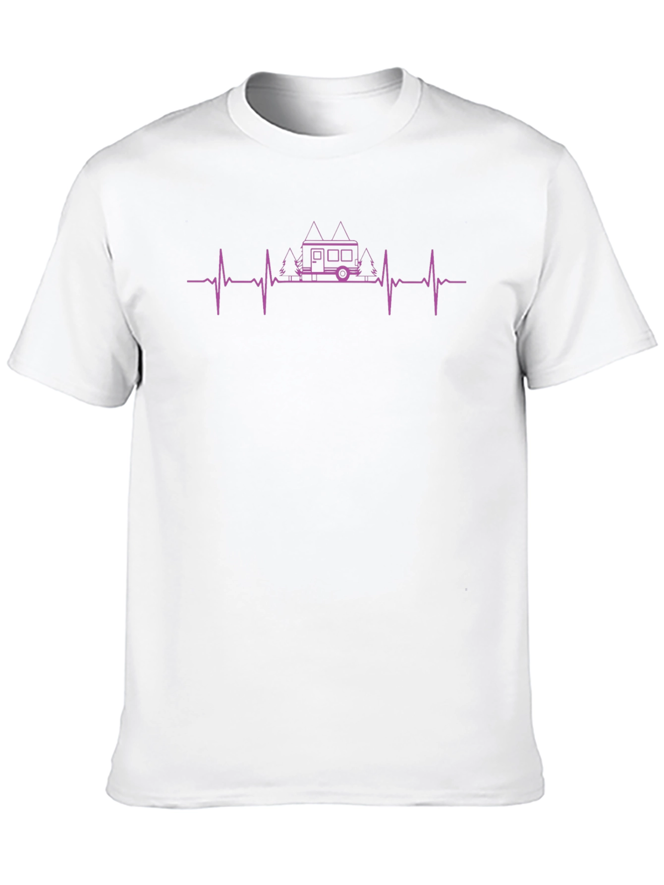 Camper Heartbeat Graphic Tee - Black