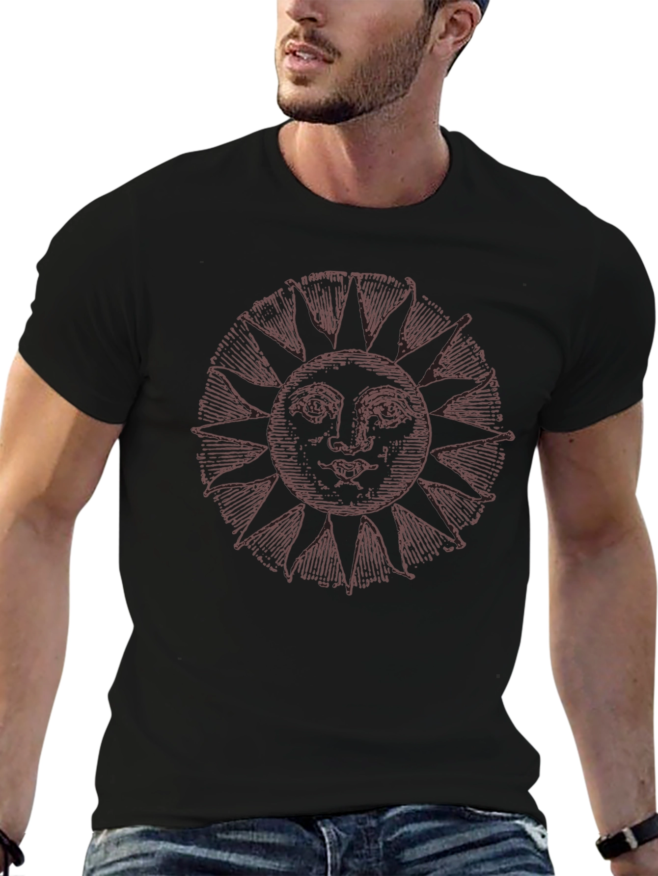 Sun Face Graphic Tee - Casual Comfort