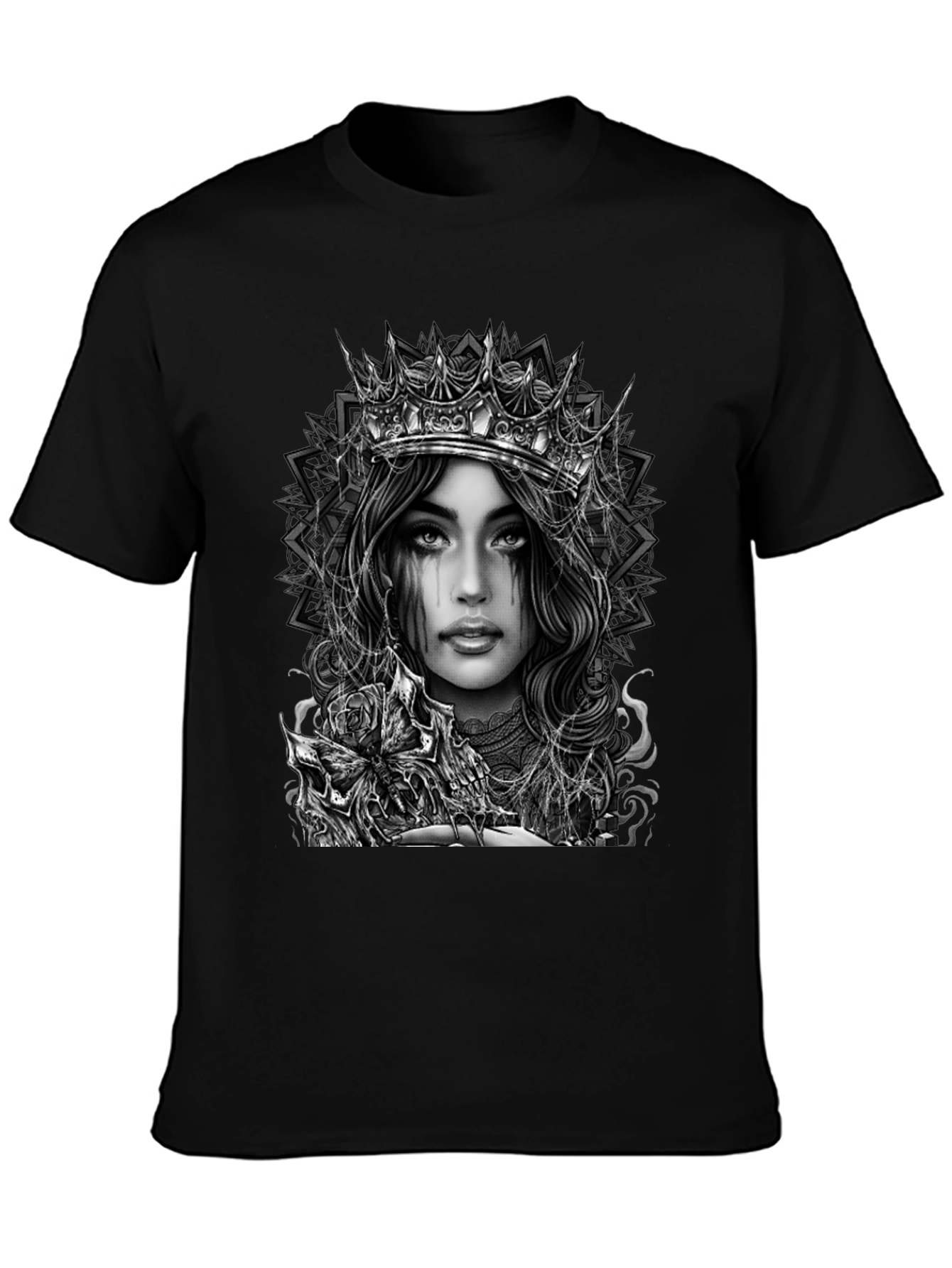 Gothic Queen Graphic Tee - Dark Fantasy Art Shirt