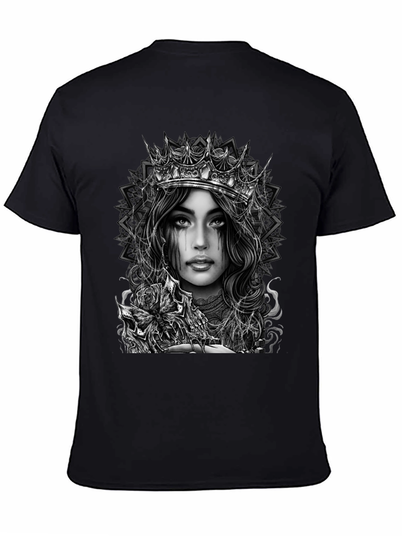 Gothic Queen Graphic Tee - Dark Fantasy Art Shirt