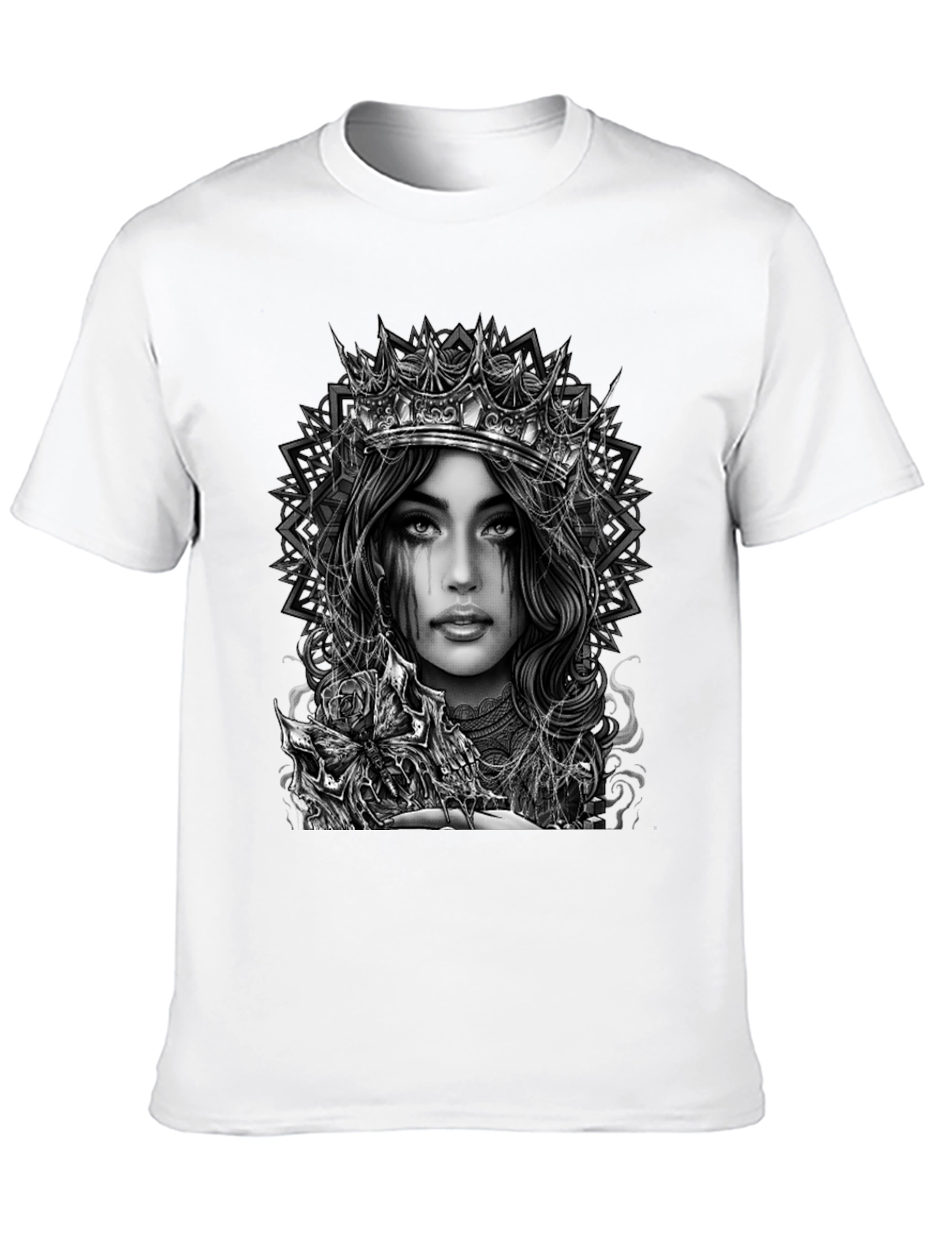 Gothic Queen Graphic Tee - Dark Fantasy Art Shirt